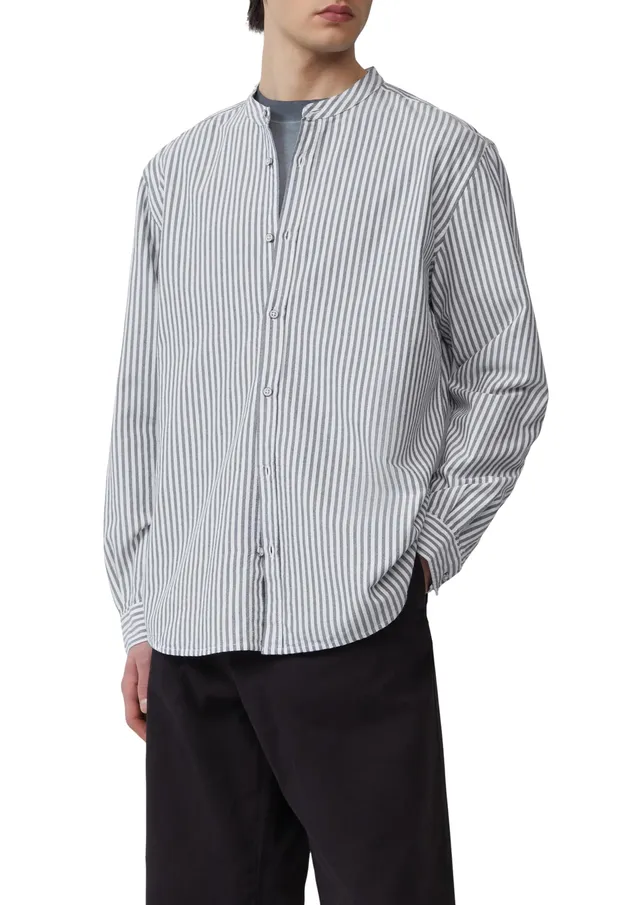 s.Oliver QS Stehkragenhemd Herren Oxford gestreift