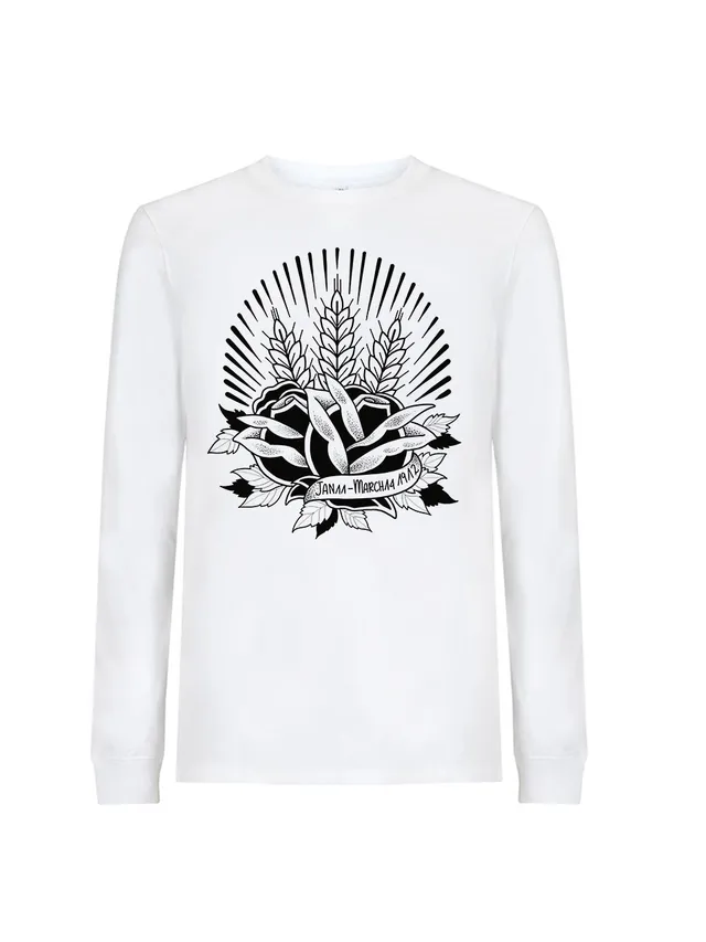 dna merch Bread and Roses Strike Longsleeve Damen Baumwolle