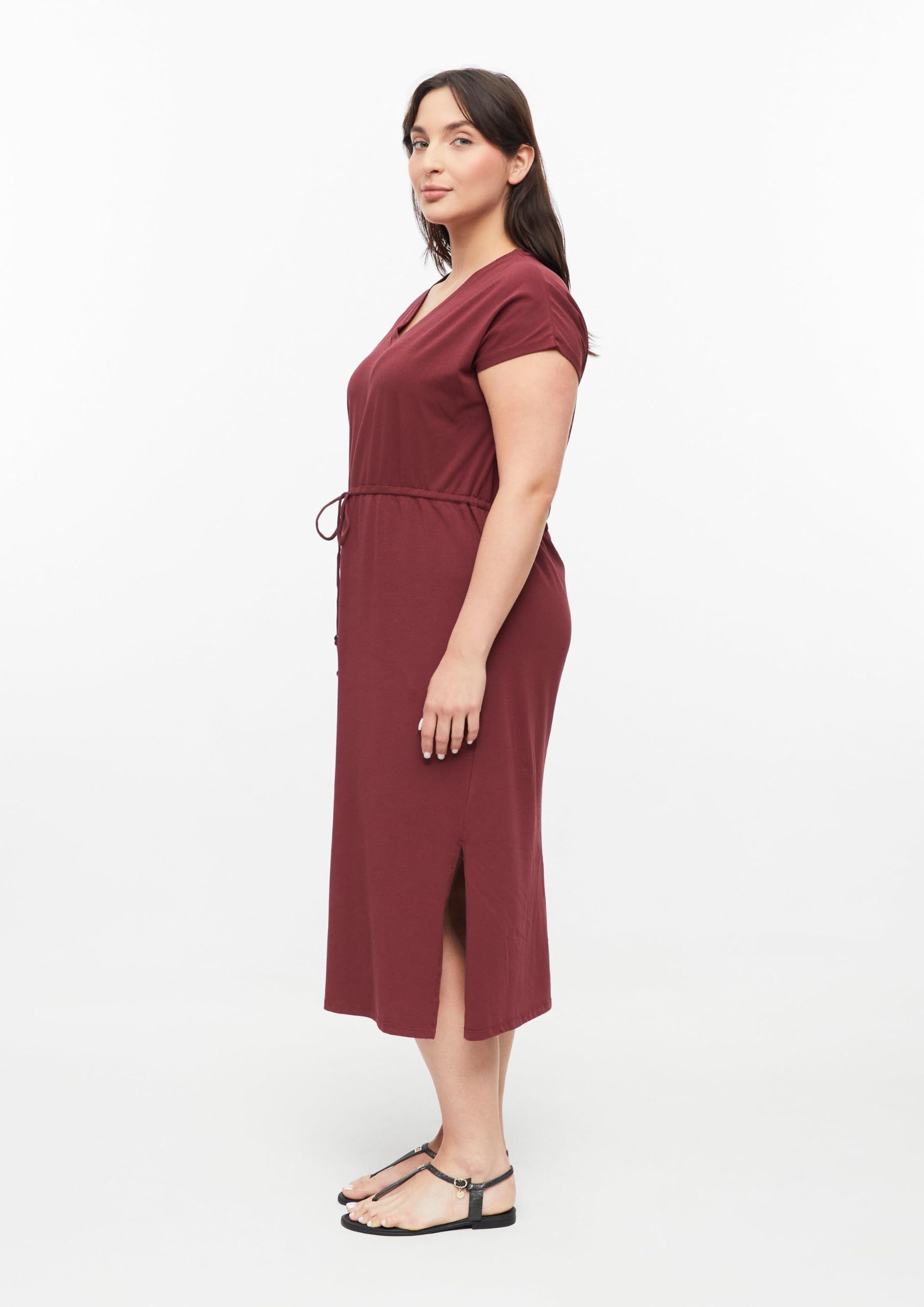 s.Oliver Red Label Midi-Kleid Tunnelzug Gr.48 Baumwollmix