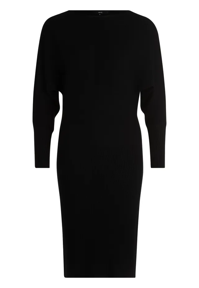 zero Strickkleid U-Boot-Ausschnitt 40 Black Beauty midi