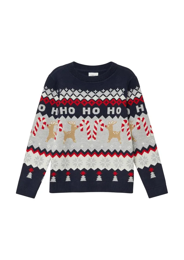 s.Oliver RED LABEL Strickpullover Jacquard 128-134 festlich
