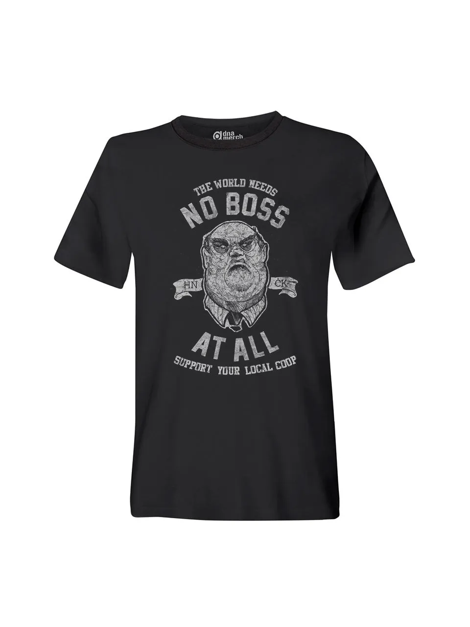 dna merch No Boss At All T-Shirt Schwarz Biobaumwolle