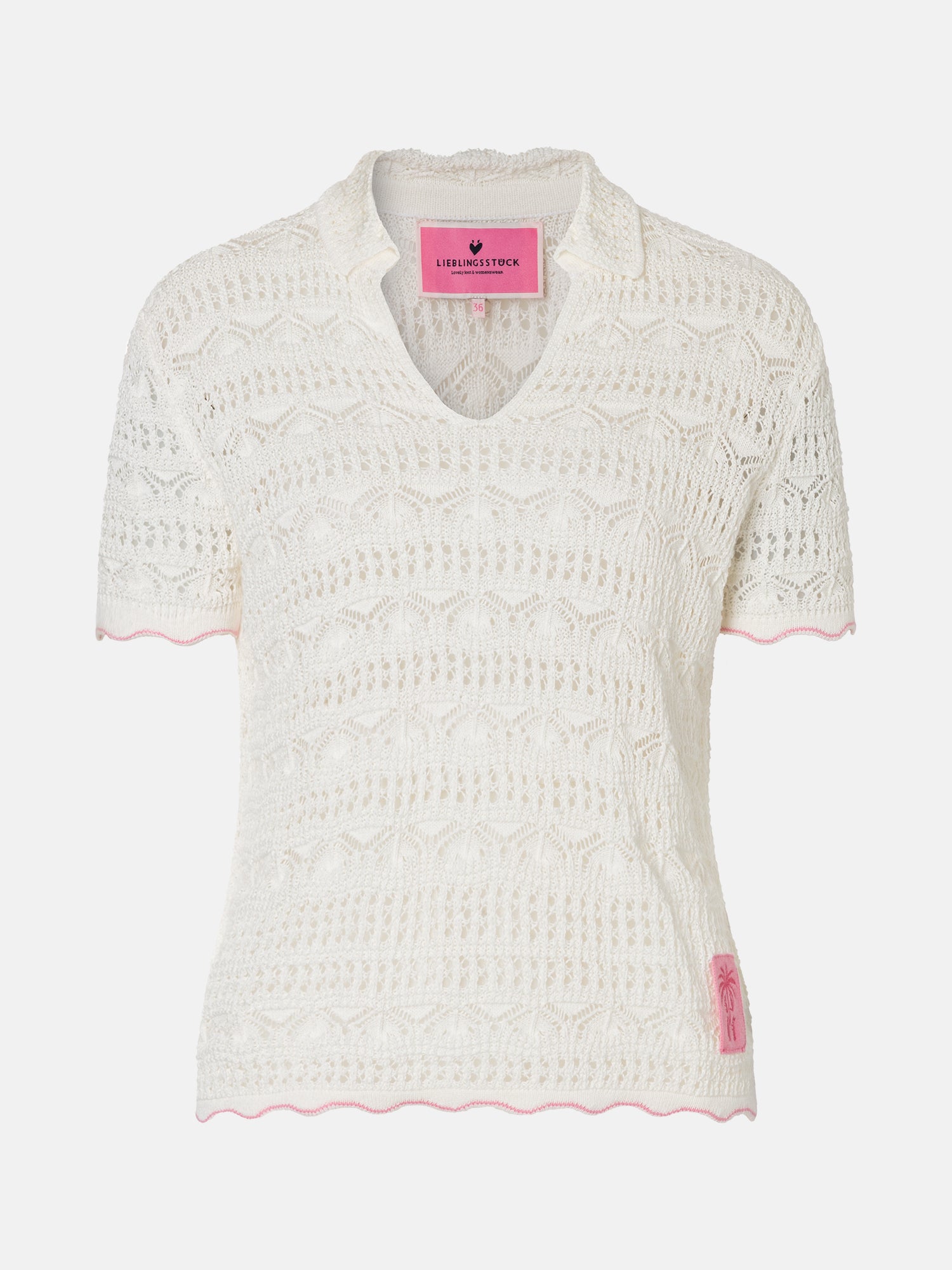 Lieblingsstück AsifaL Kurzarm Pullover offwhite Baumwollmix