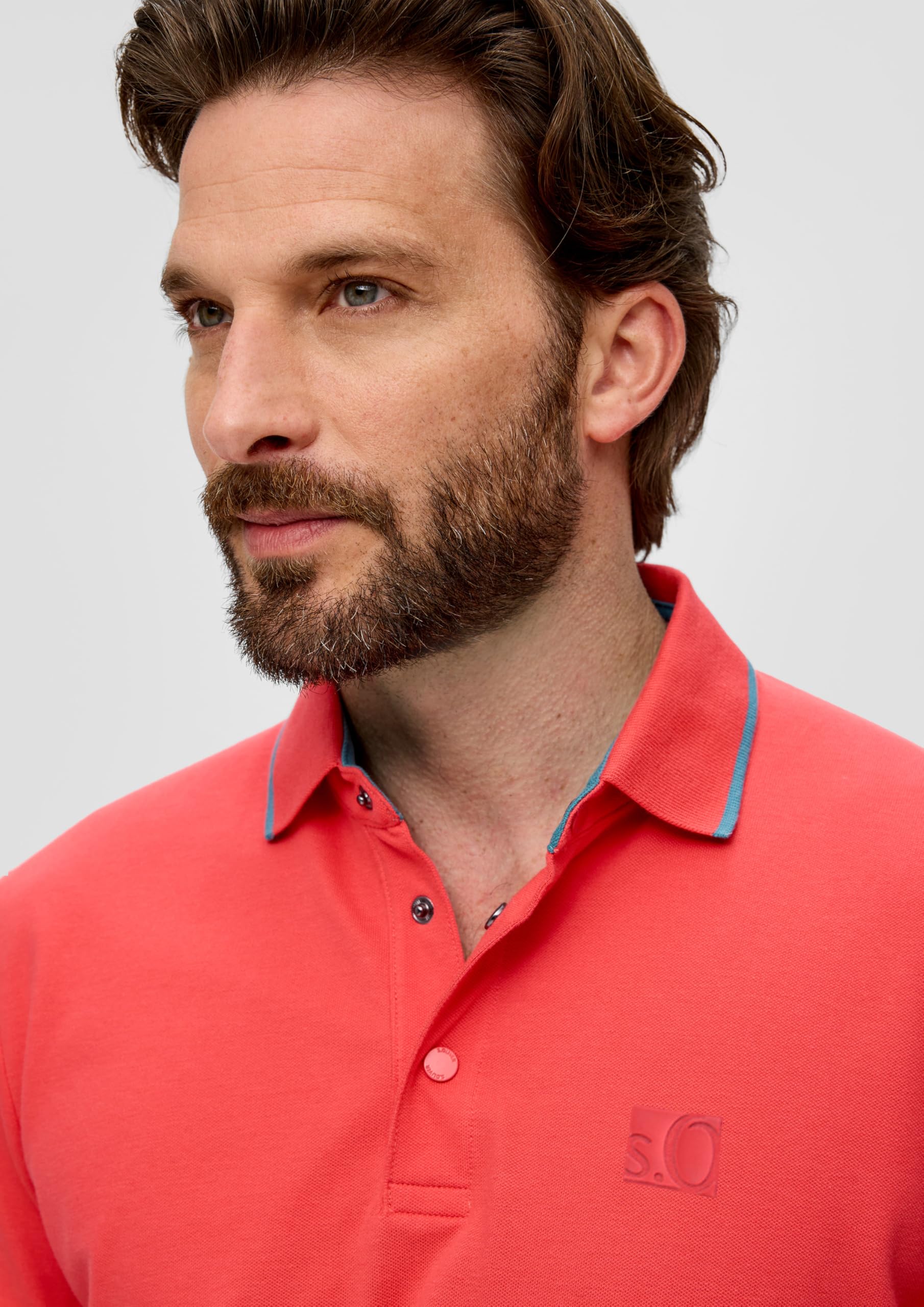 s.Oliver Poloshirt Logo Baumwollstretch orange S