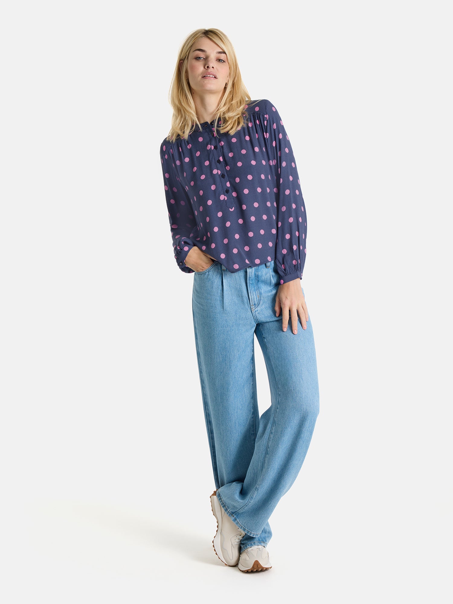 Lieblingsstück EdiliaL Bluse Viskose navy Gepunktet