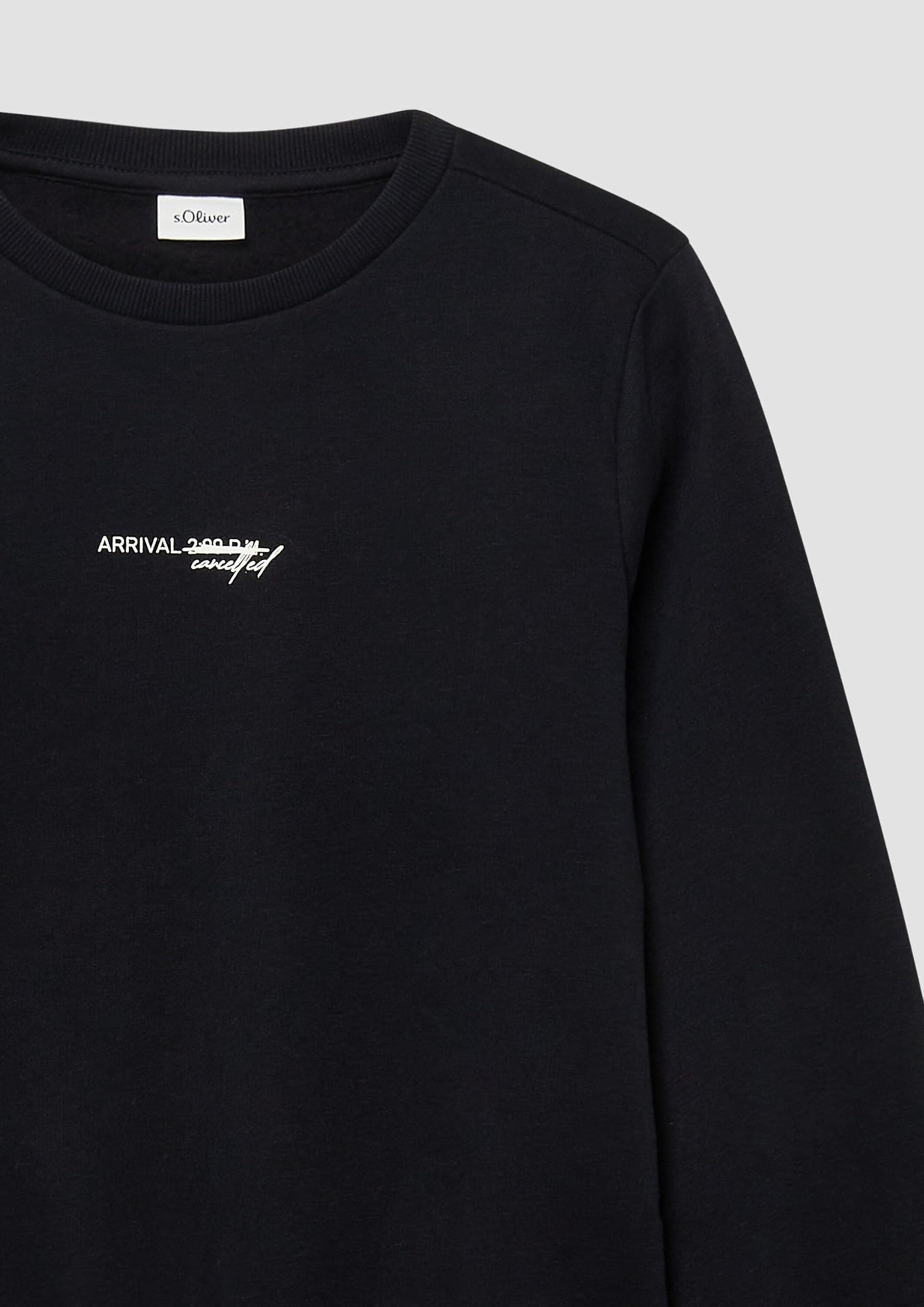 s.Oliver Red Label Sweatshirt mit Print kuschelig schwarz