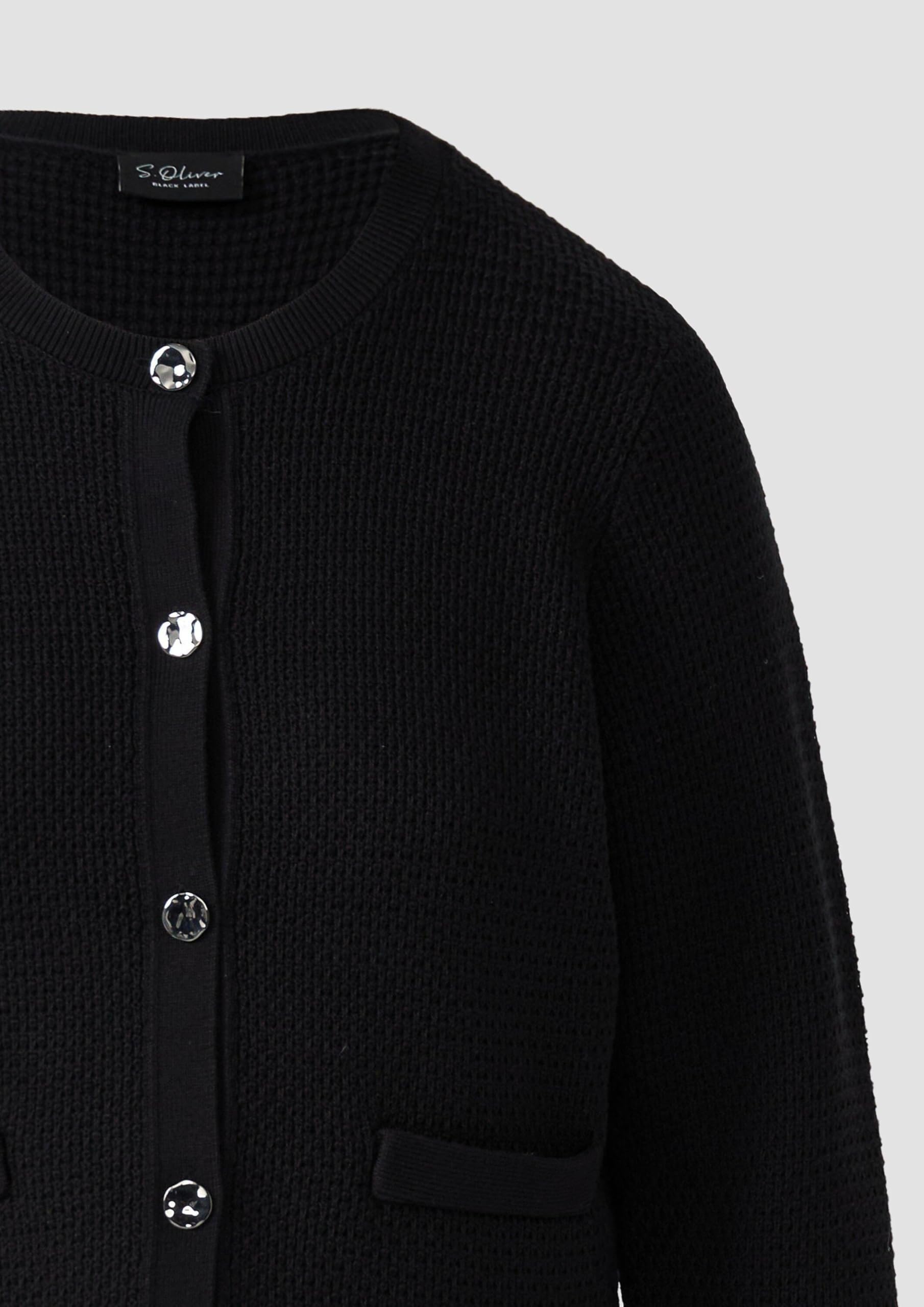 s.Oliver Junior Cardigan Strickjacke Schwarz Baumwolle