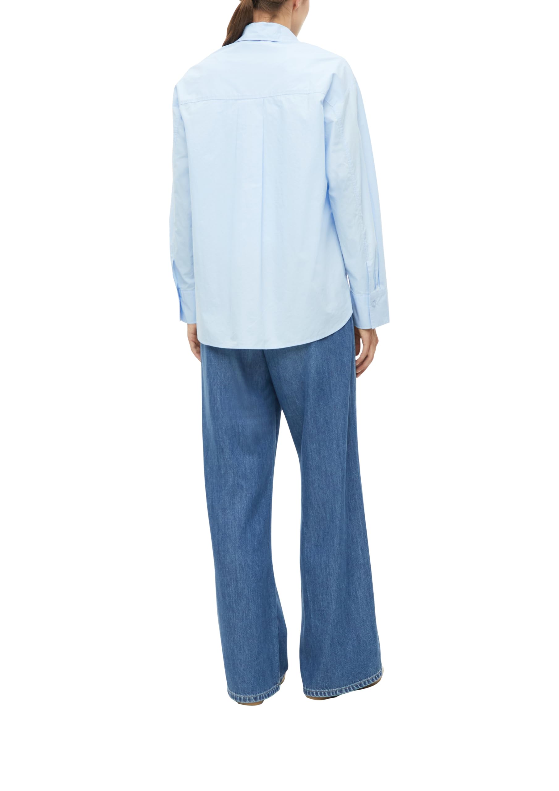s.Oliver Red Label Poplin-Bluse Brusttasche Gr.42 blau