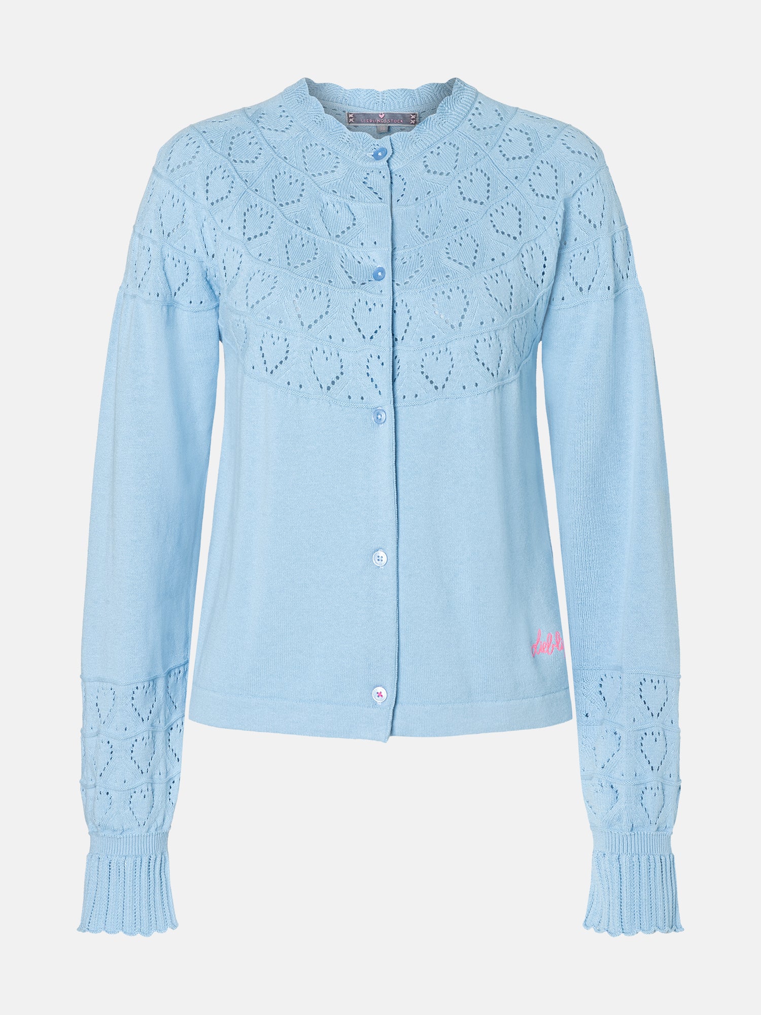 Lieblingsstück ZazaL Strickjacke blue bell Herzmuster