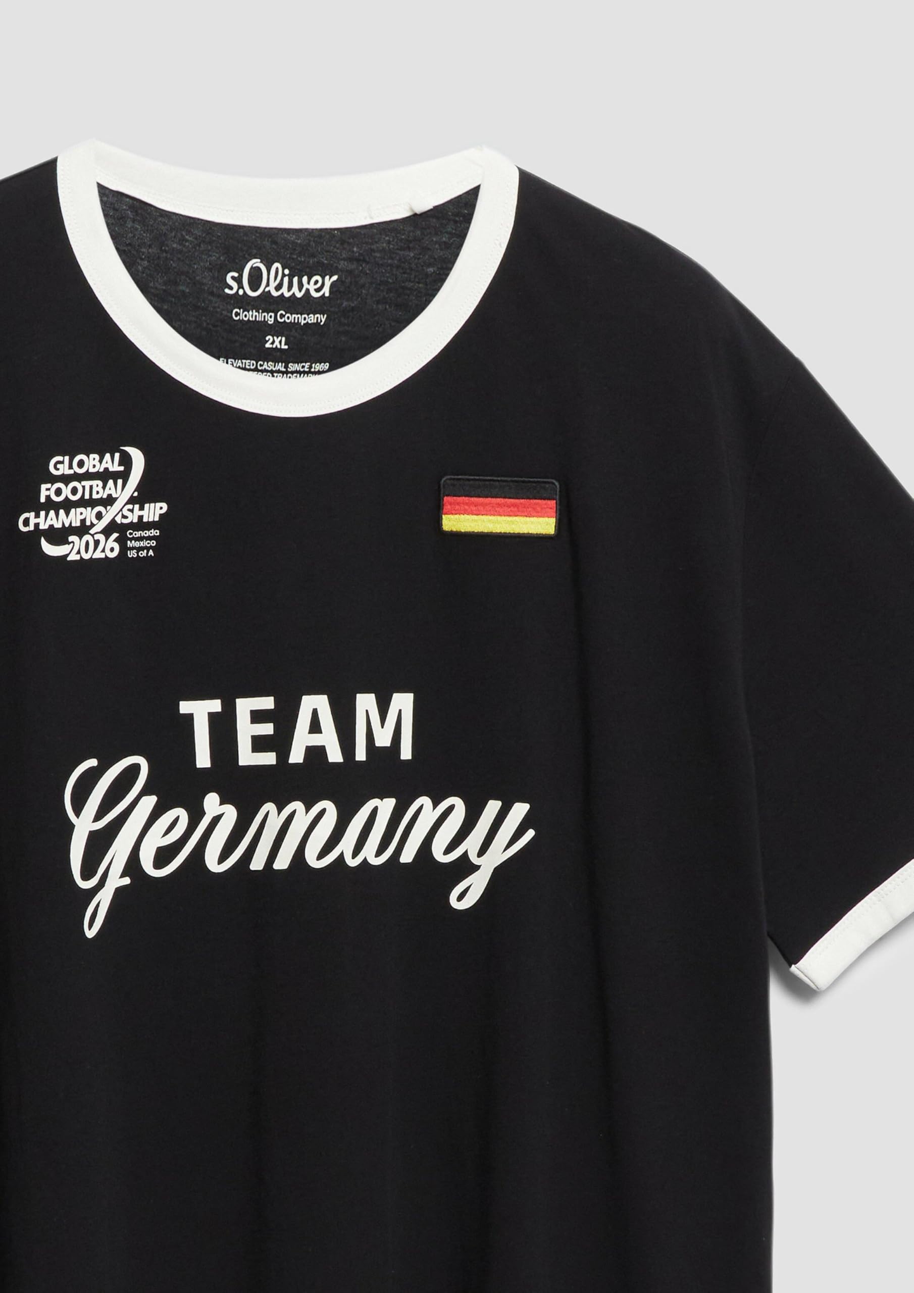 s.Oliver Junior T-Shirt Fußball-Motiv schwarz