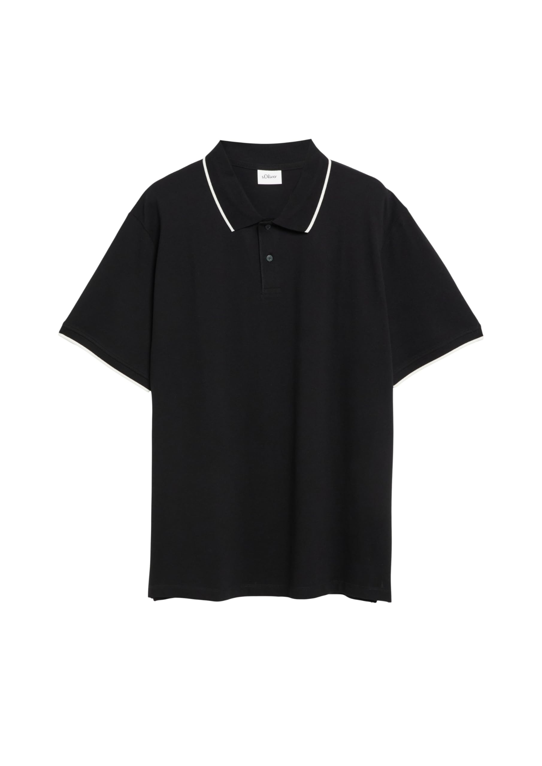 s.Oliver Piqué-Poloshirt Kontrast-Details Baumwolle