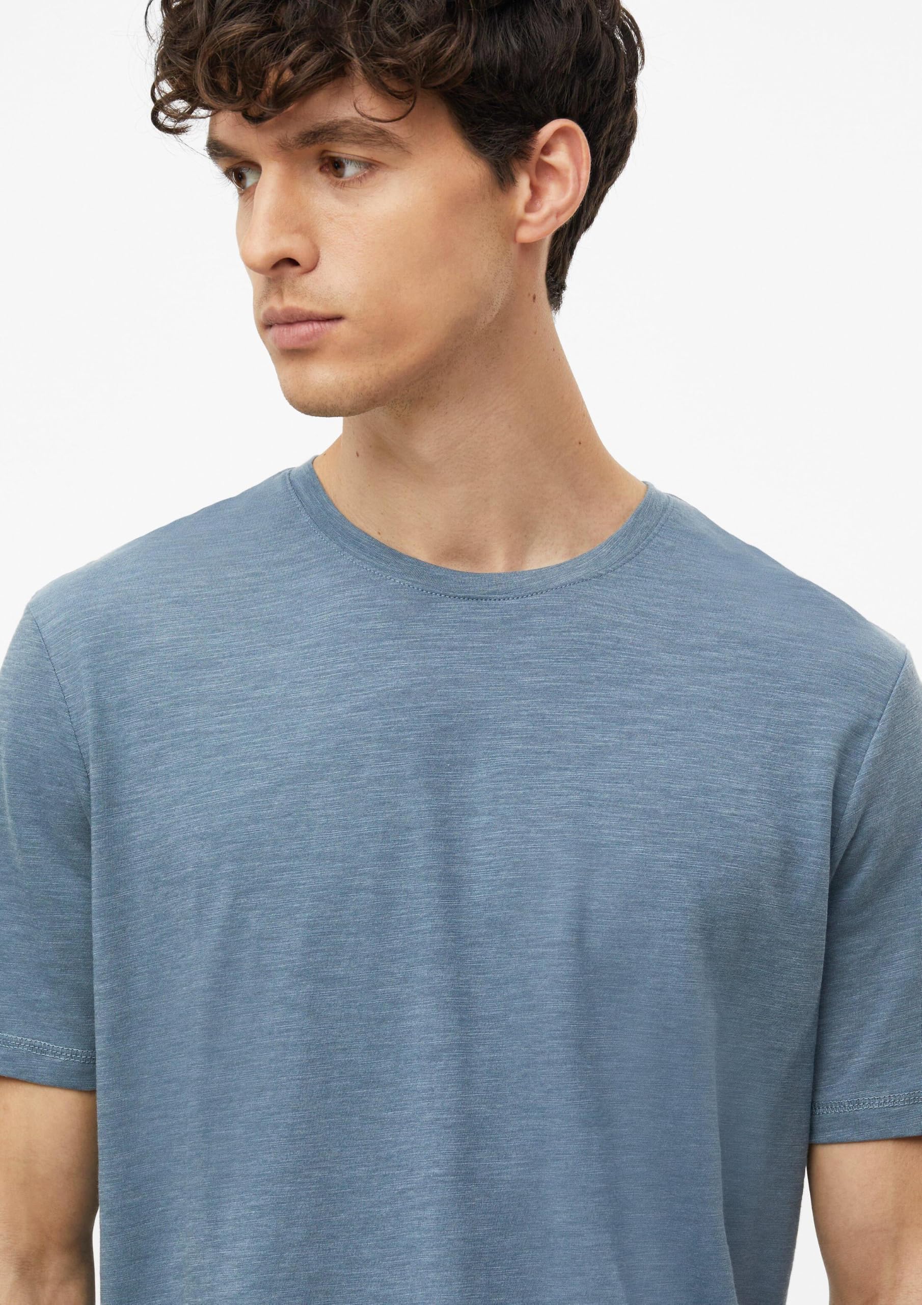 s.Oliver T-Shirt V-Ausschnitt Baumwollmix Blau Regular