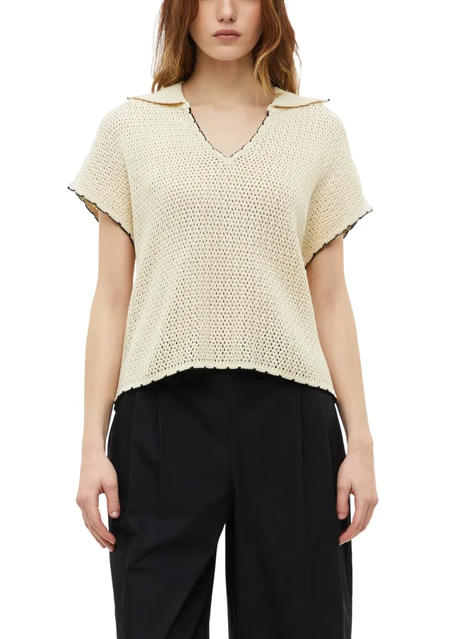 s.Oliver Red Label Polokragen Pullover braun Strick