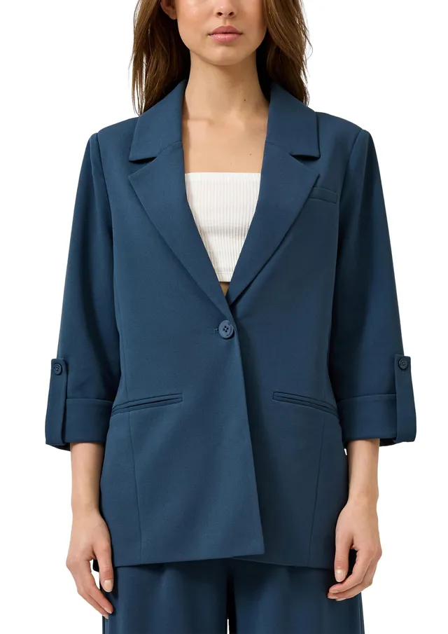 s.Oliver QS Blazer mit Turn-ups Gr. 40 tiefblau