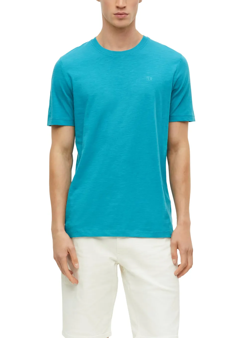 s.Oliver Junior T-Shirt Flammgarn Logo hellblau