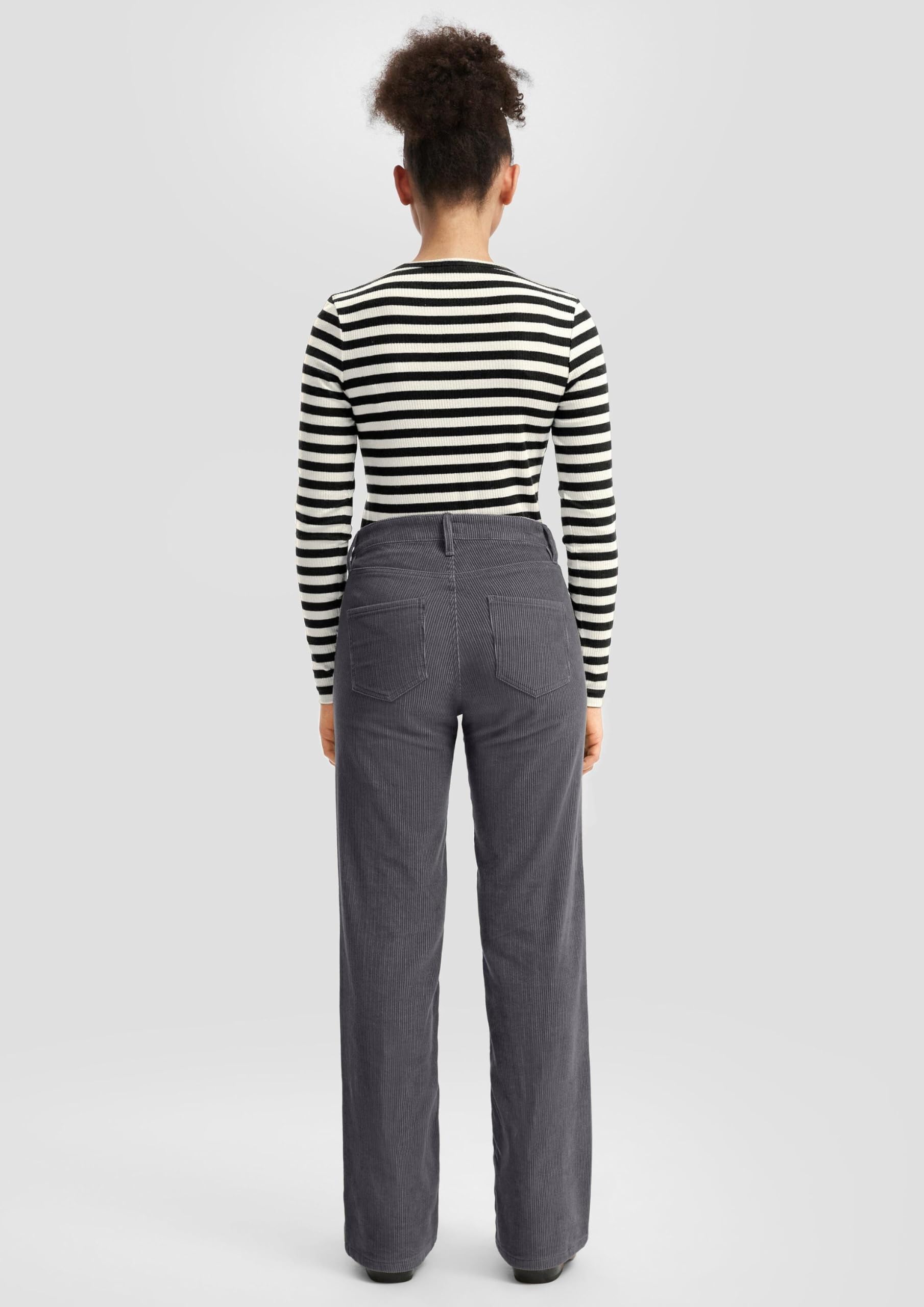 QS by s.Oliver Coated Trouser 2170529 Cordhose grau 42W/30L