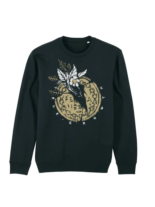 dna merch Wahres Wachstum Rundhalspullover schwarz