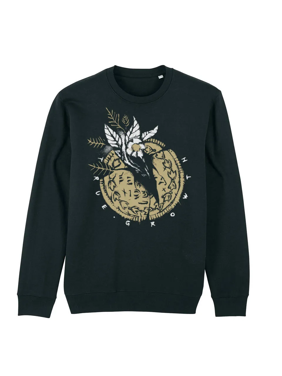 dna merch Wahres Wachstum Rundhalspullover schwarz