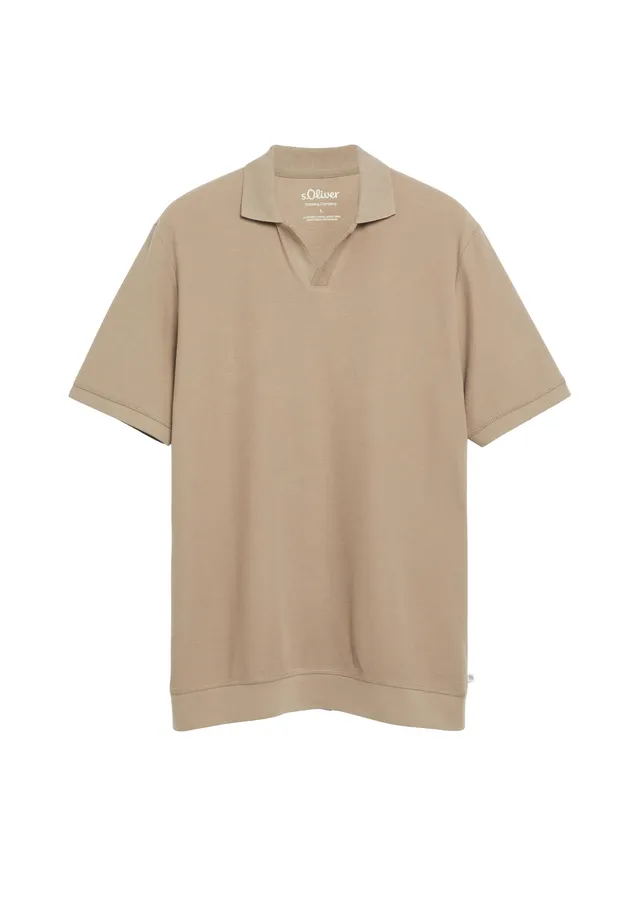 s.Oliver Herren Poloshirt Waffelpiqué Baumwolle navy