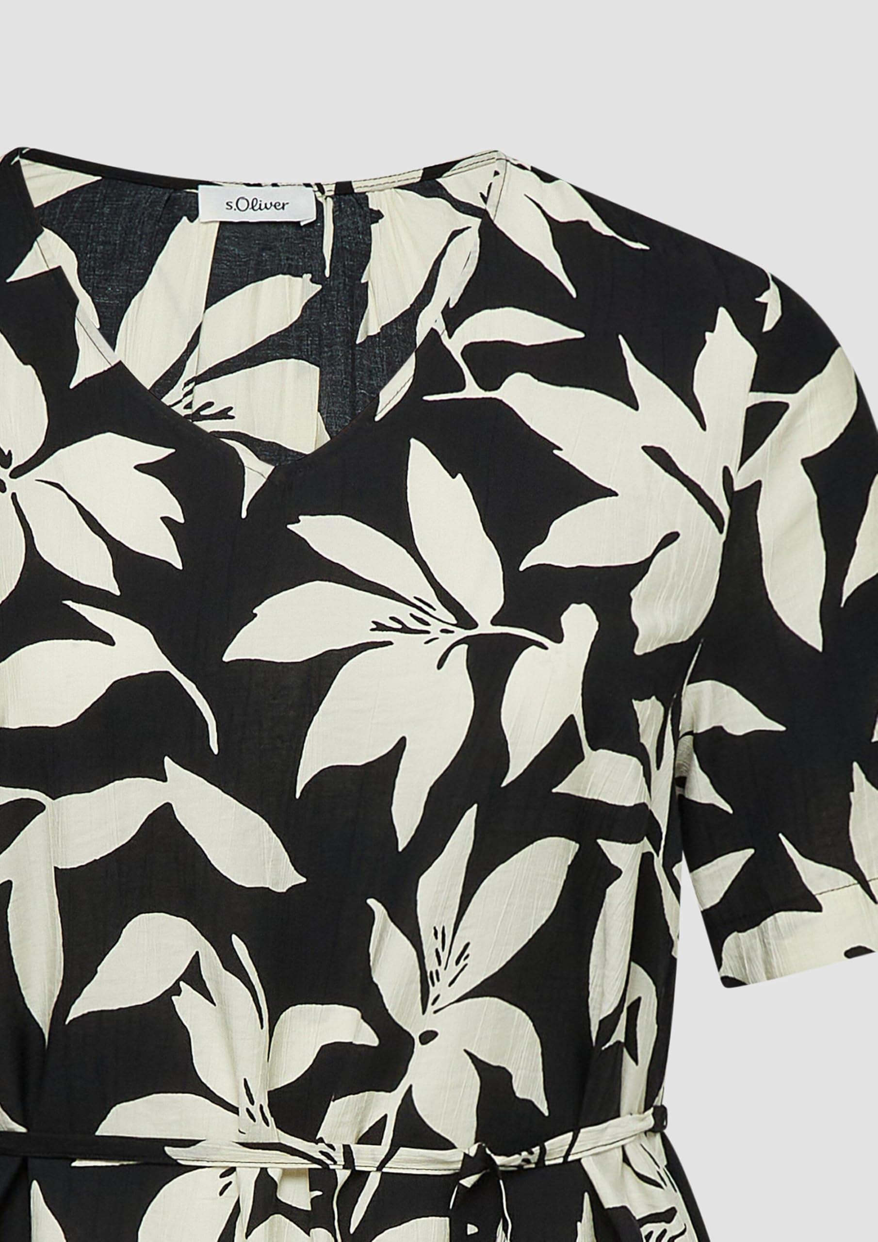 s.Oliver Red Label Kleid mit Gürtel Print Gr.48