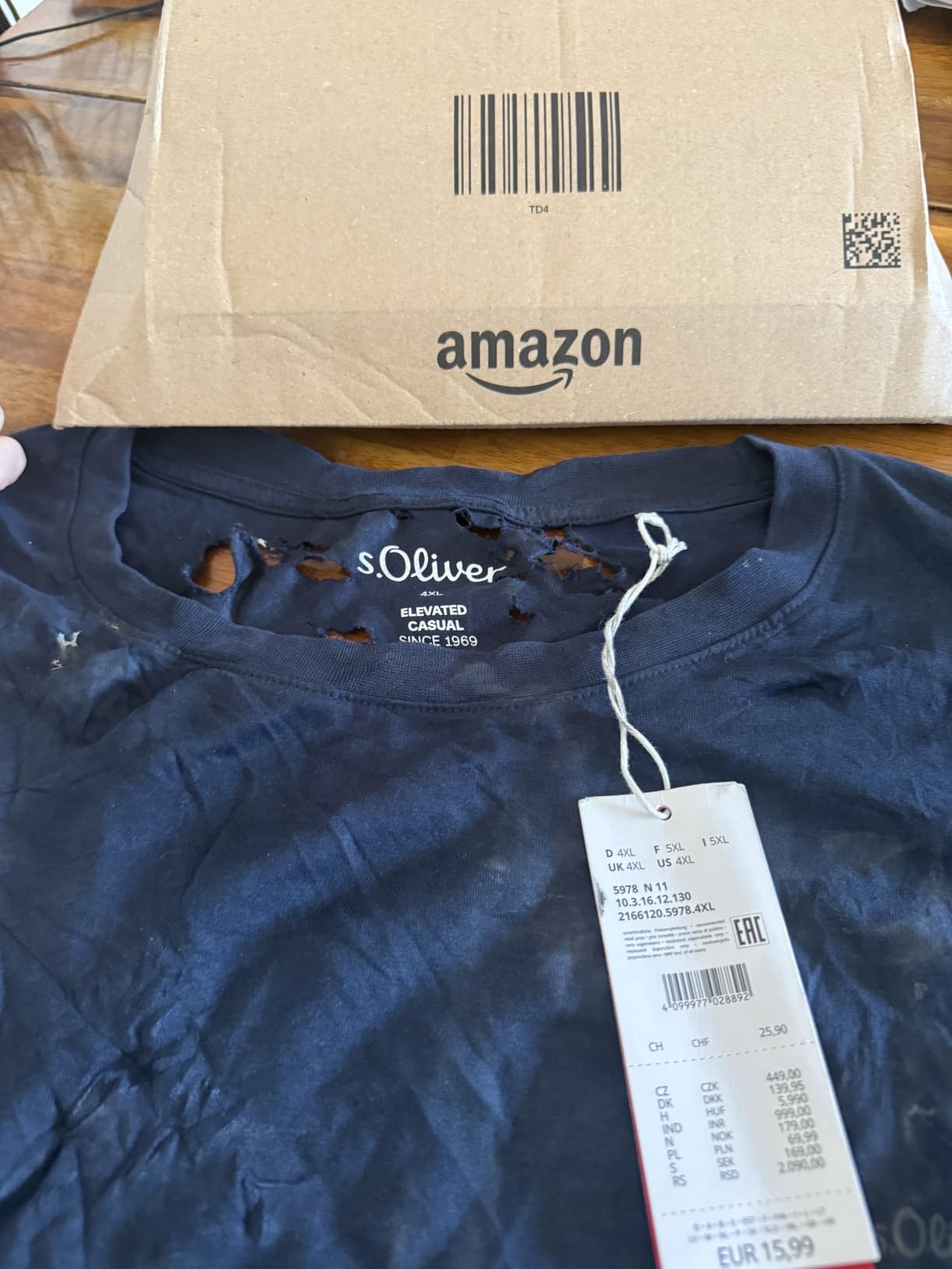s.Oliver T-Shirt mit Logo-Print aus Baumwolle weiß