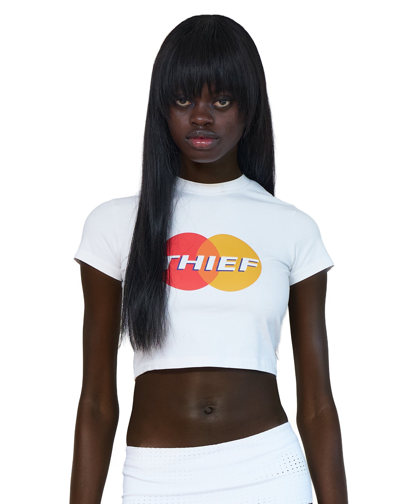 Mowalola 419 Tee T-Shirt cropped schwarz Baumwolle