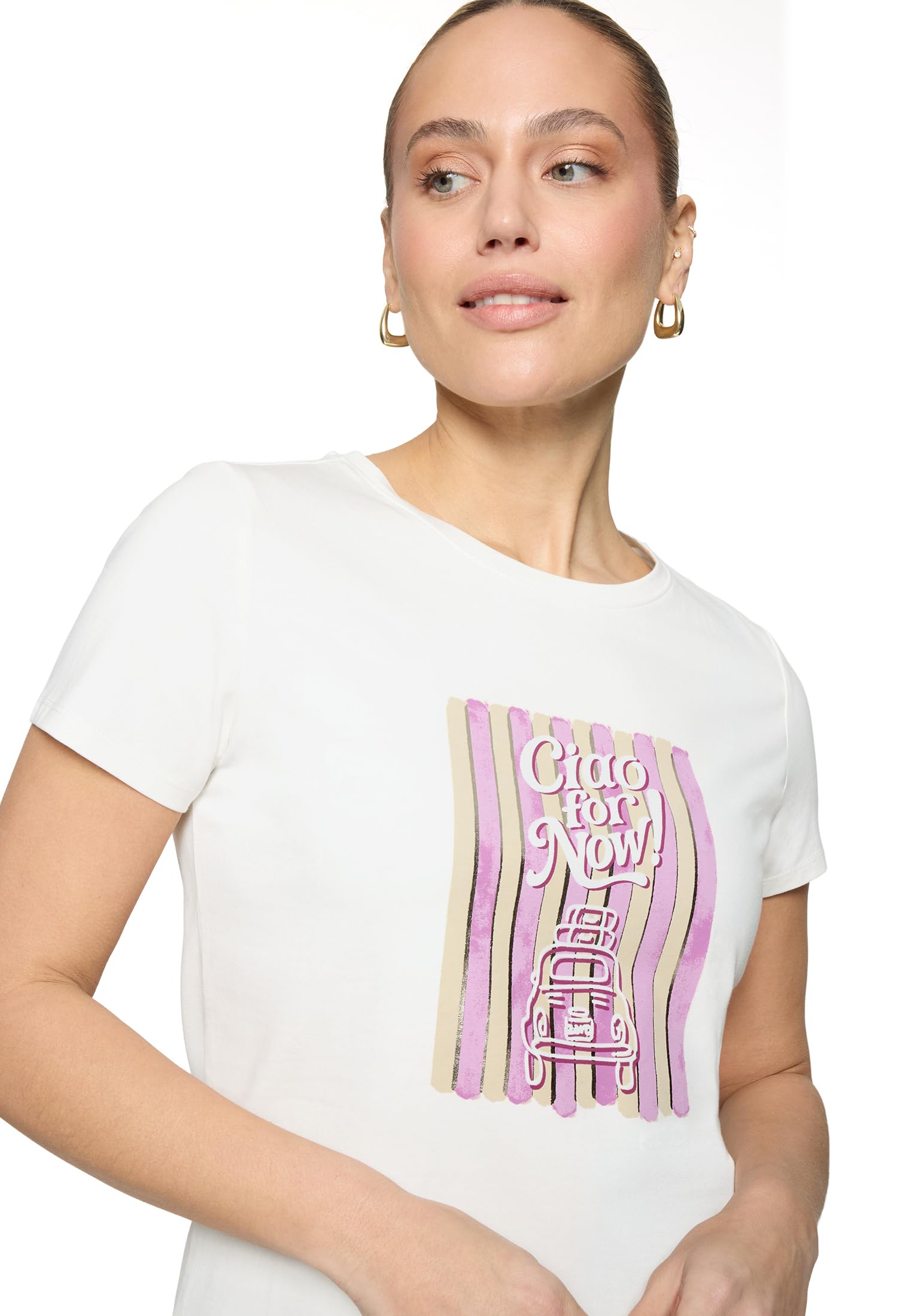 zero Printshirt mit Aufdruck Shirt 38 Patch Cream Pink