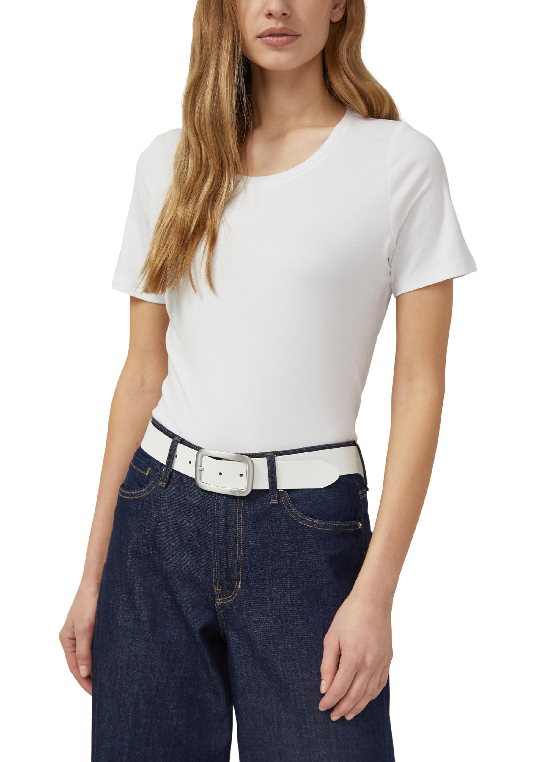 s.Oliver RED LABEL Ledergürtel Logo Gr.100 creme