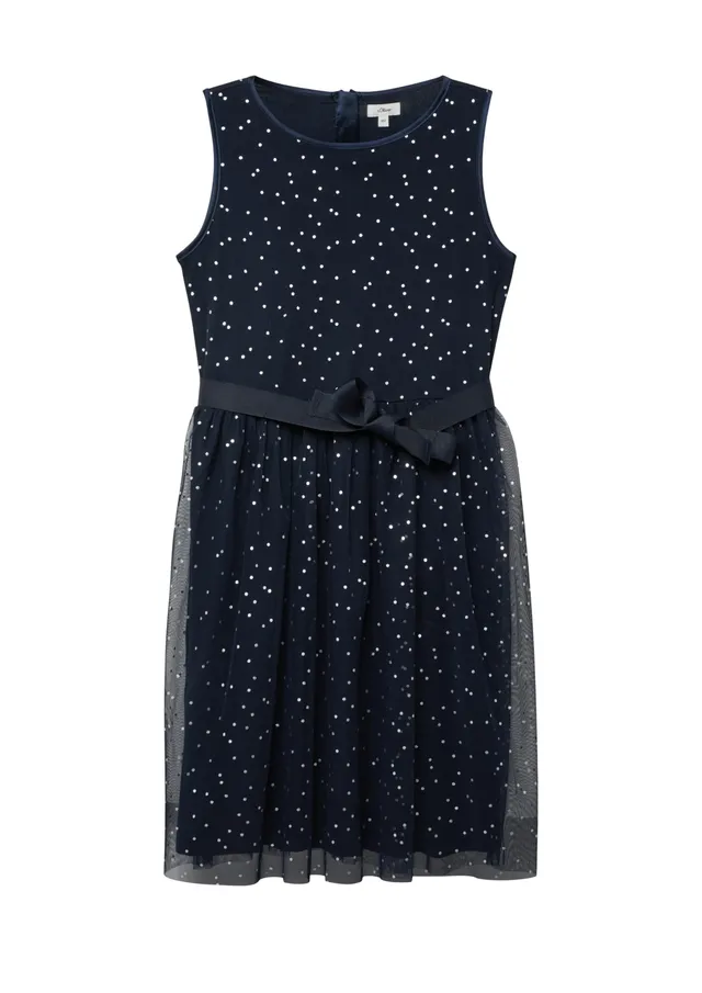 s.Oliver RED LABEL Punktekleid Bindegürtel navy 134