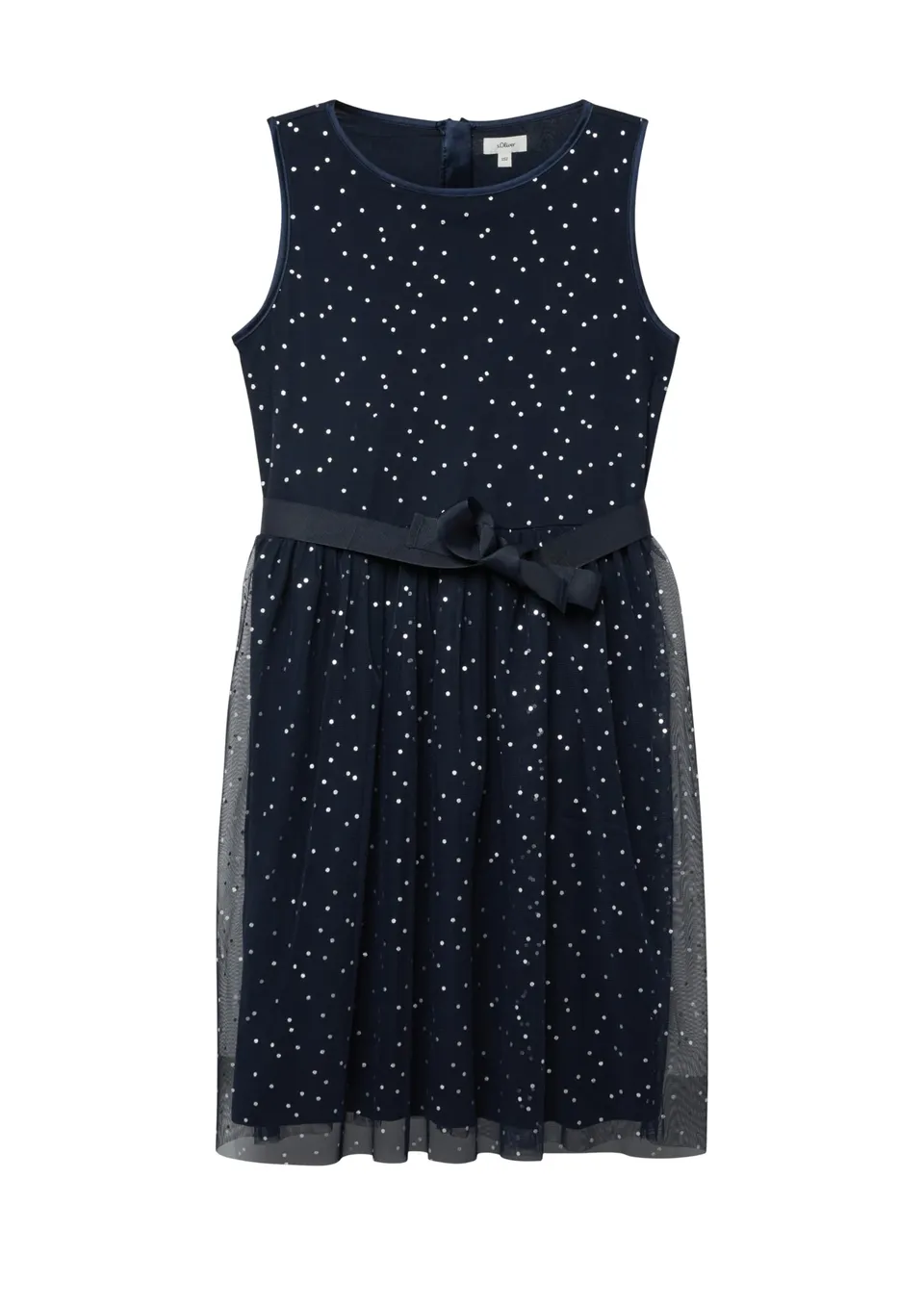 s.Oliver RED LABEL Punktekleid Bindegürtel navy 134