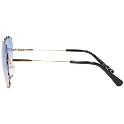BEZLIT Eckige Damen Sonnenbrille Blau-Weiß UV400