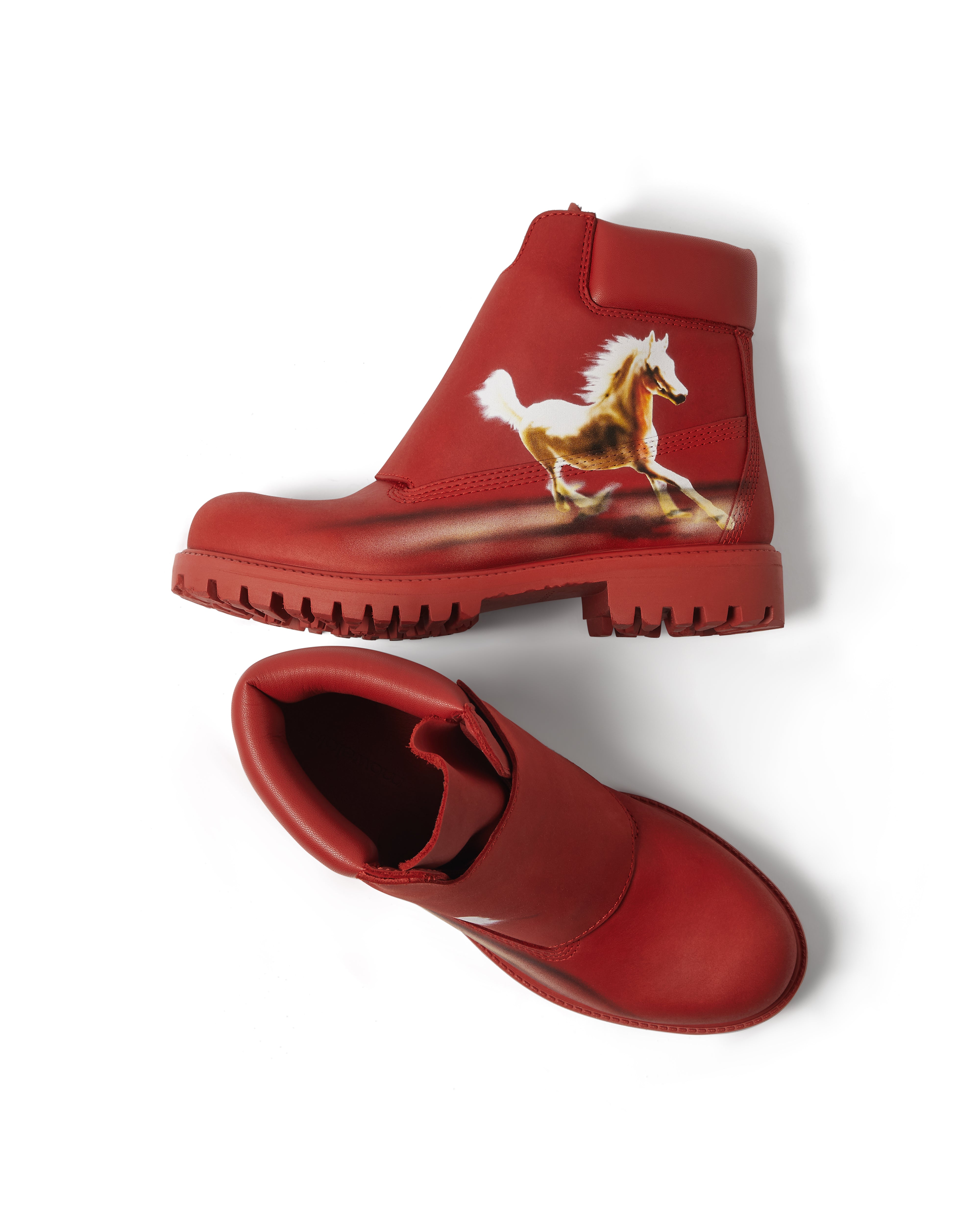 Mowalola Reign Boot Red Rum Stiefel Nubuk rot