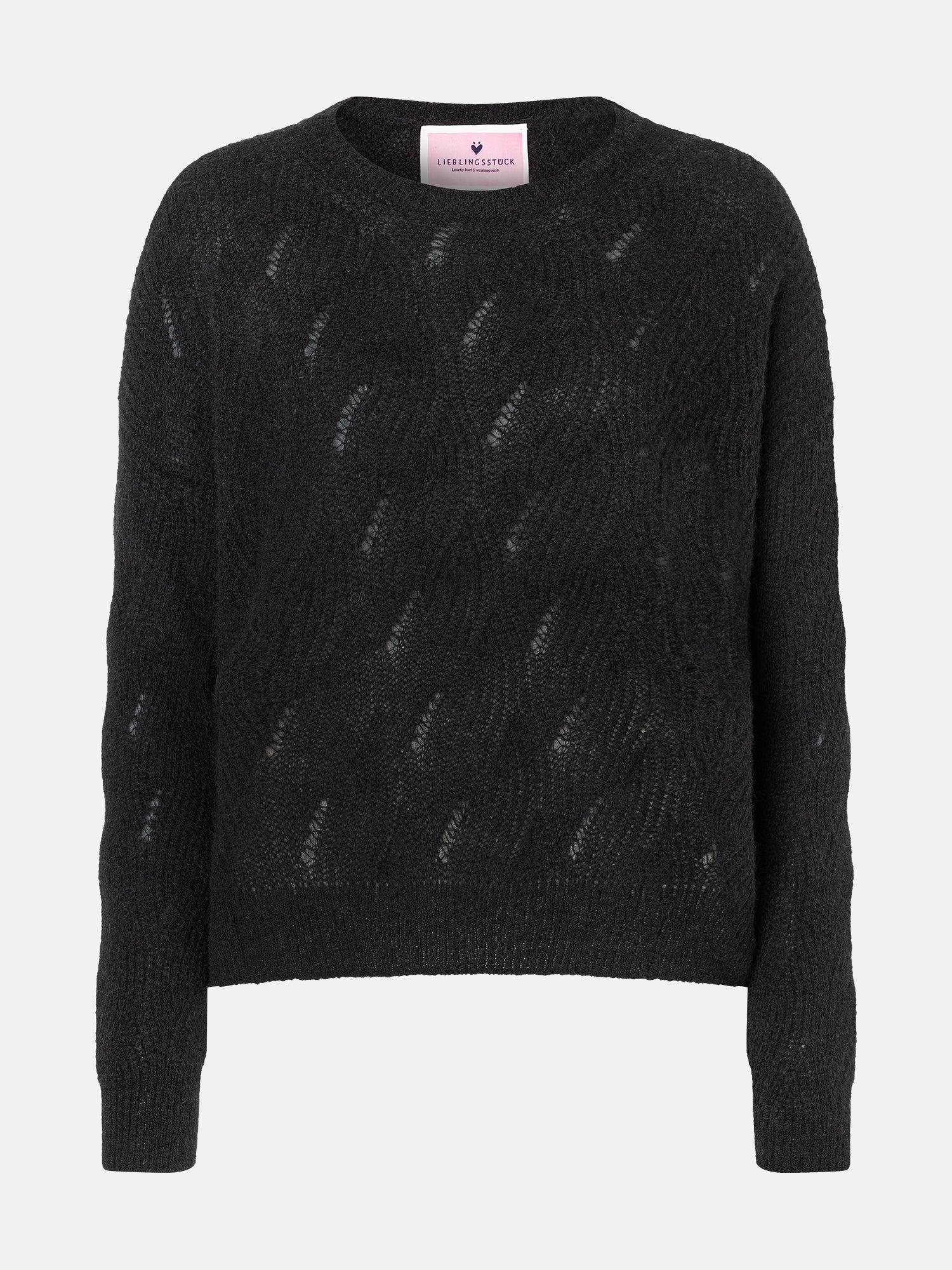 Lieblingsstück JaneaL Pullover Wollmix Zopf black