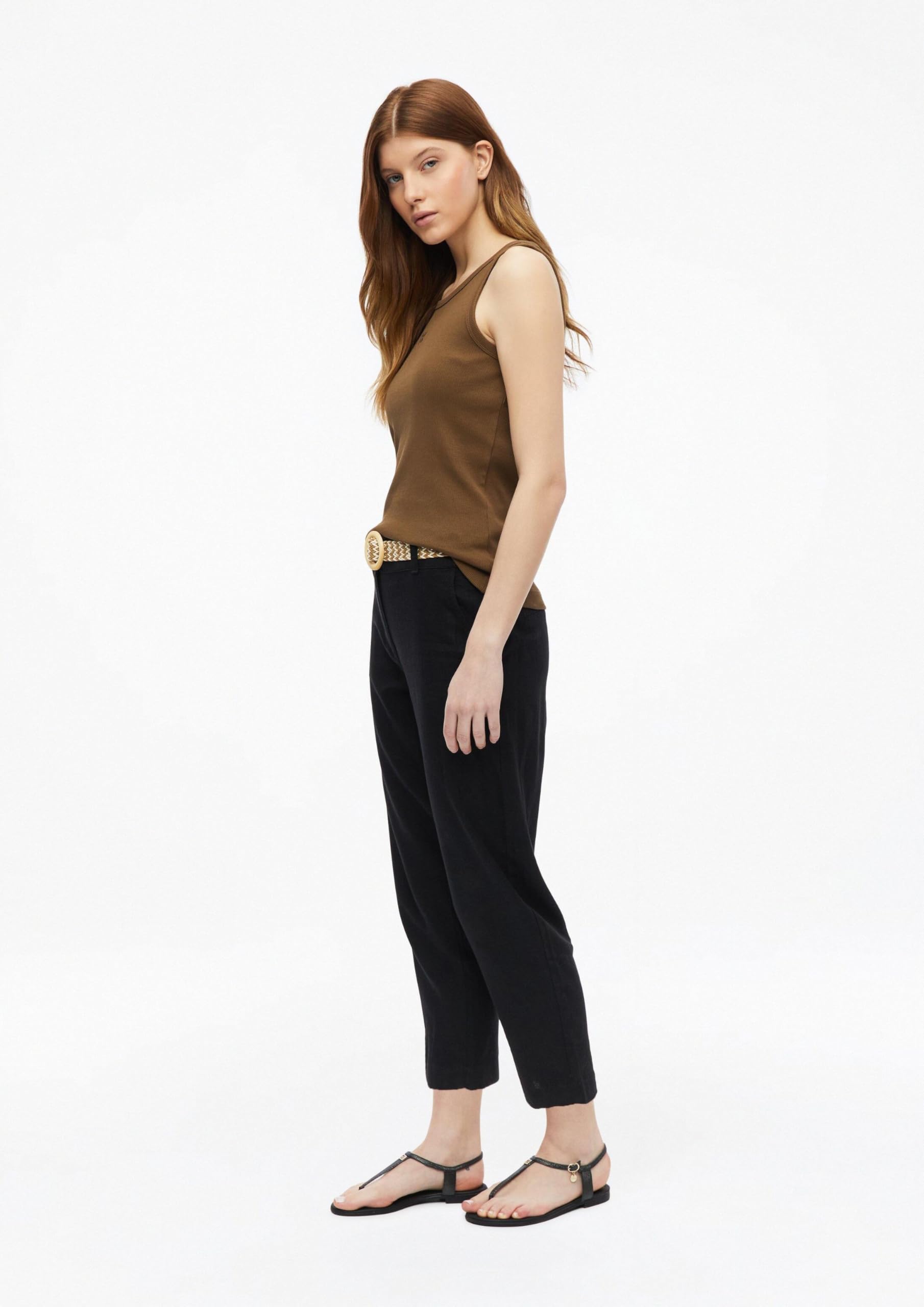 s.Oliver RED LABEL Cropped Chino mit Gürtel Hose Beige 40