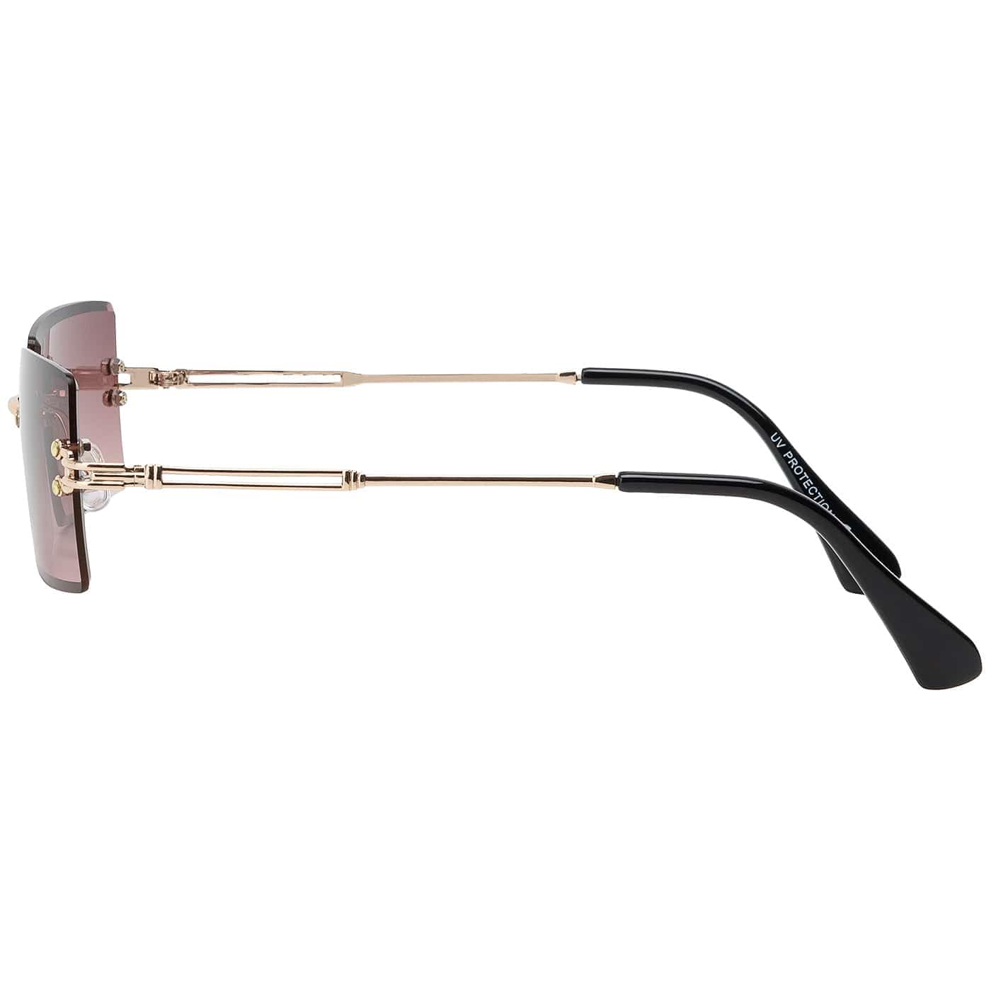 BEZLIT rechteckig randlos Sonnenbrille Braun UV400