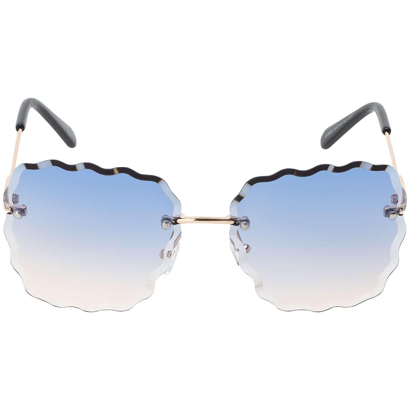 BEZLIT Eckige Damen Sonnenbrille Blau-Weiß UV400