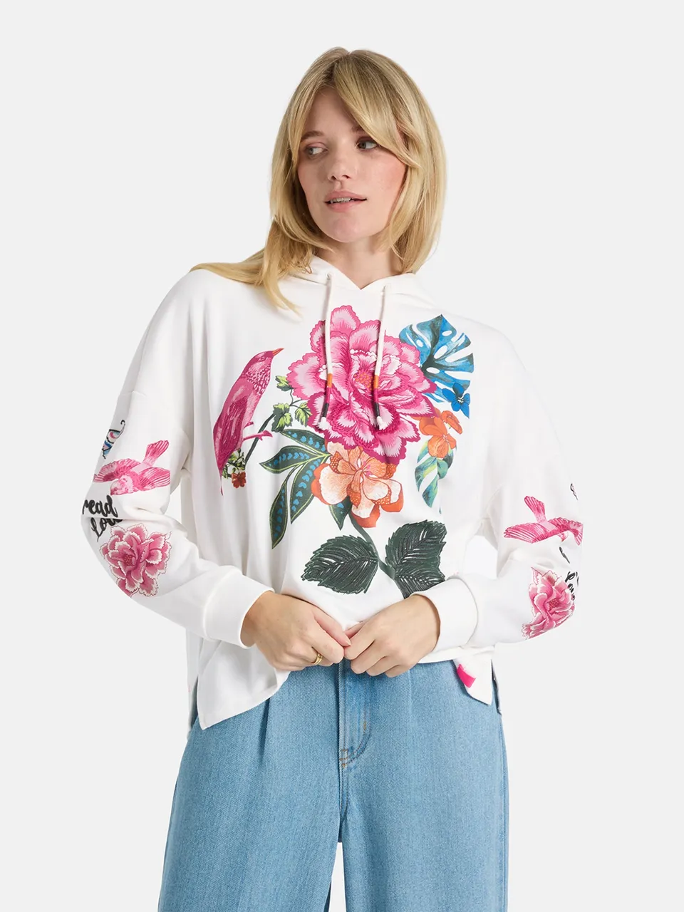 Lieblingsstück MioL Hoodie offwhite mit Motiv Baumwolle