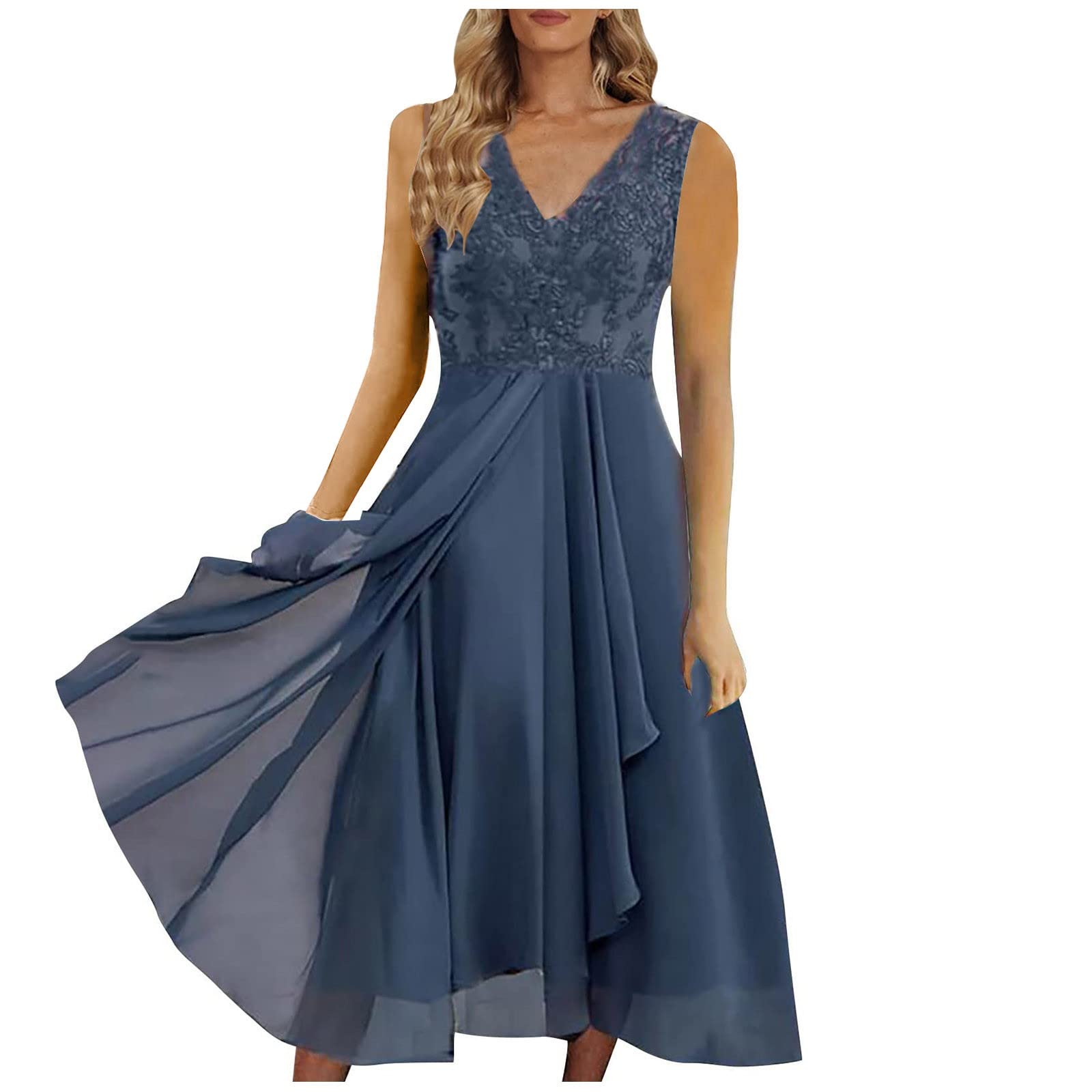 Singular AG Spitzenkleid Chiffon Cocktailkleid Purple-2 XXL Spitze