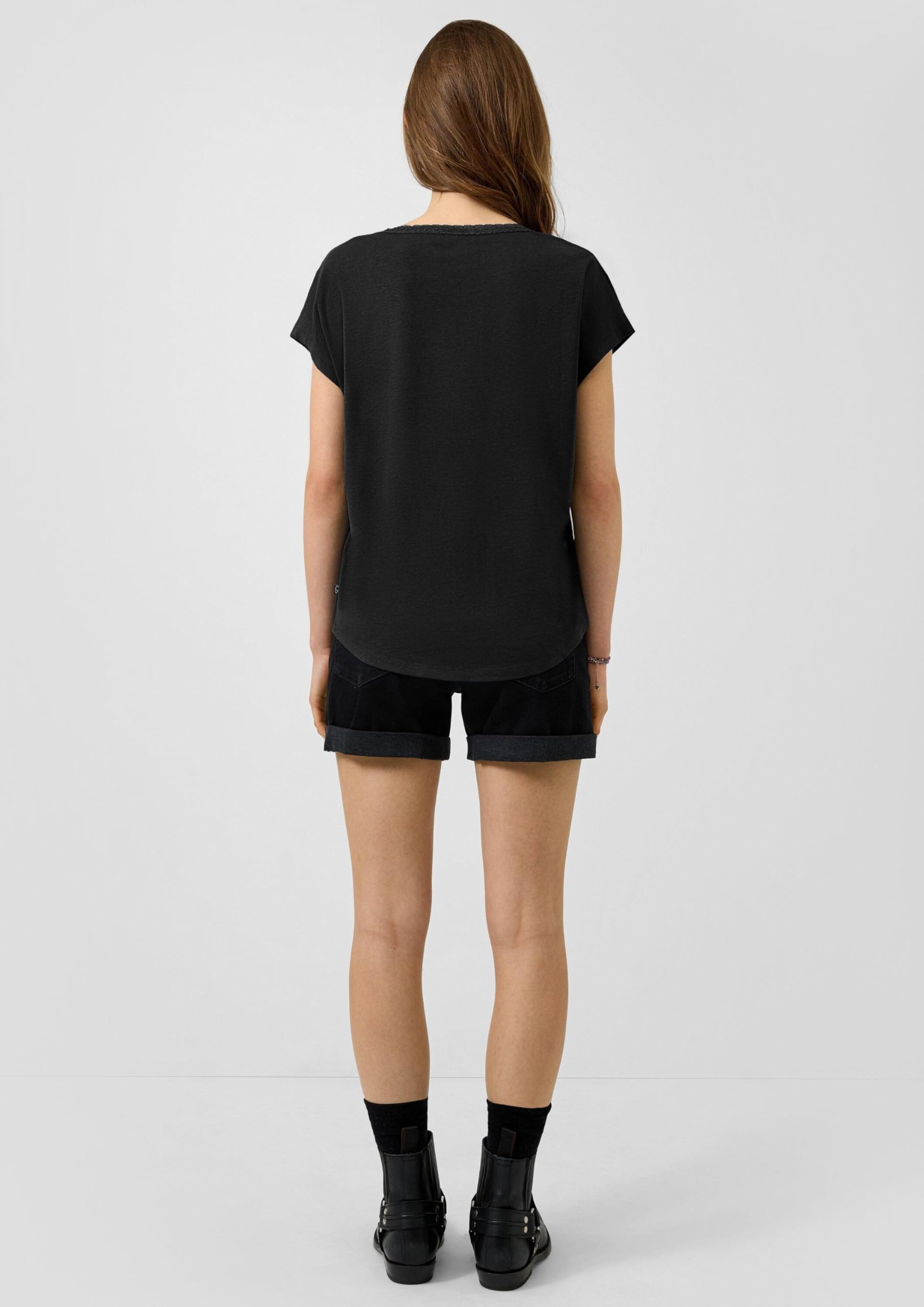 s.Oliver Junior QS Modalmixshirt Spitze Schwarz M