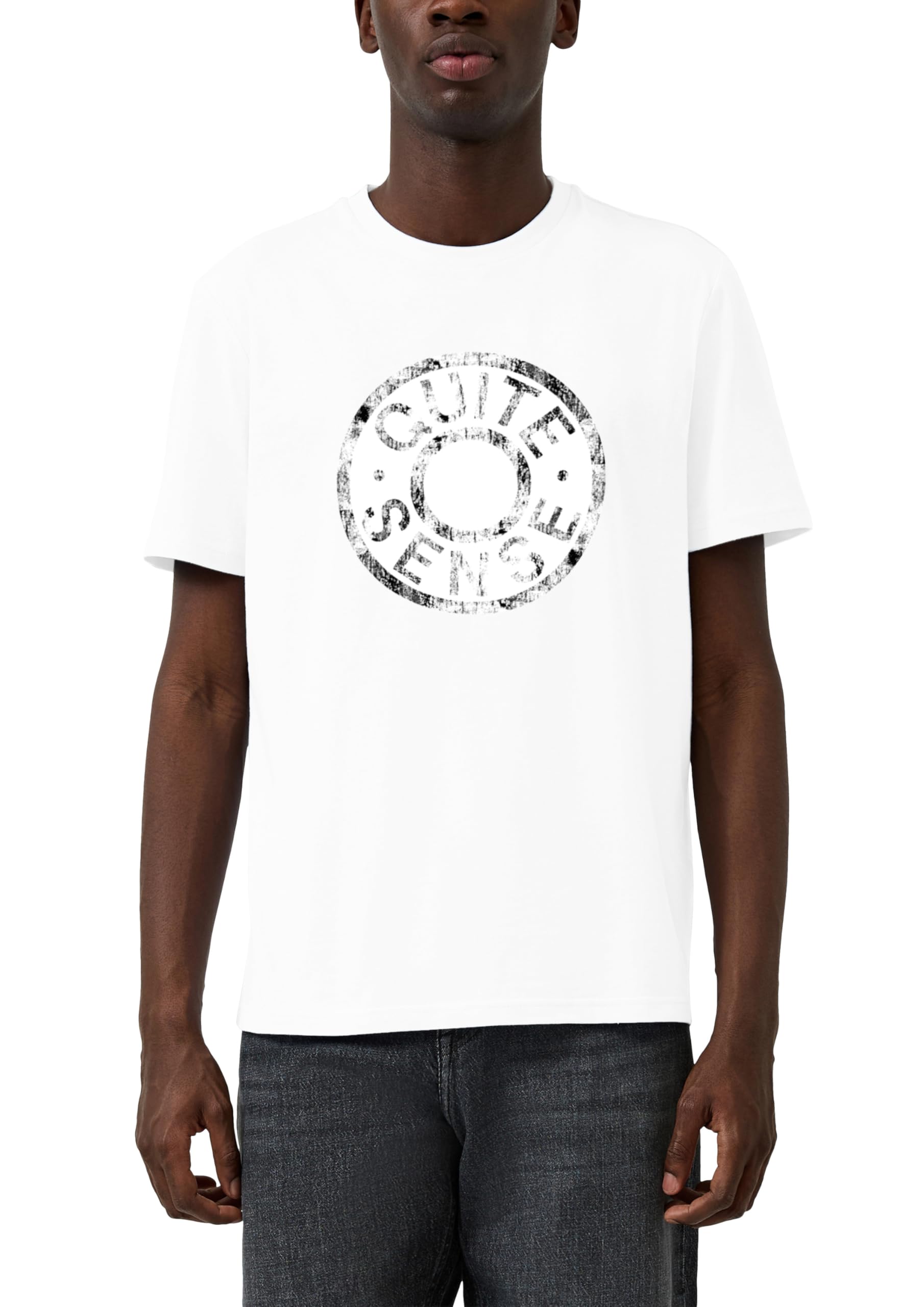 s.Oliver QS T-Shirt mit Frontprint Vintage-Print