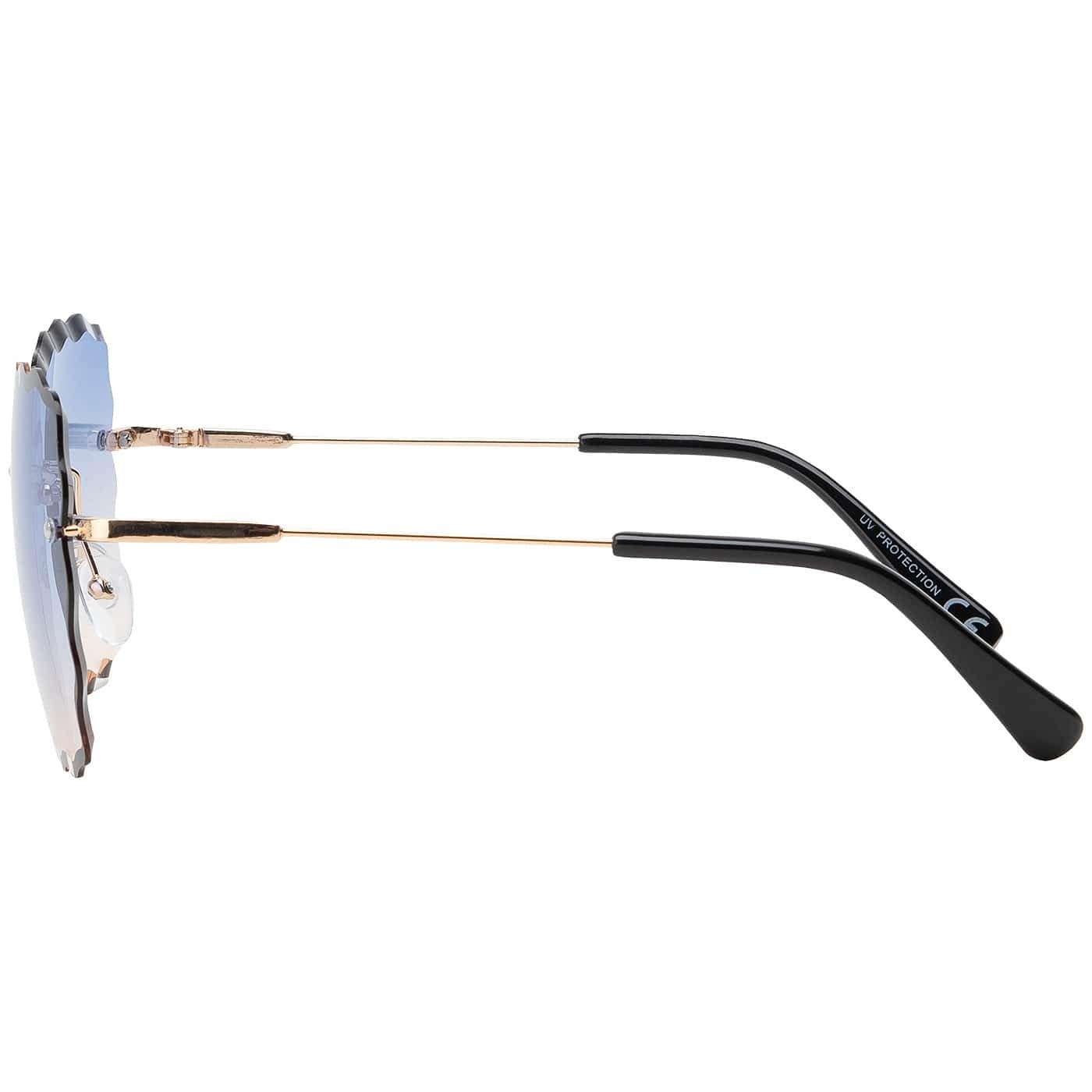 BEZLIT Eckige Damen Sonnenbrille Blau-Weiß UV400