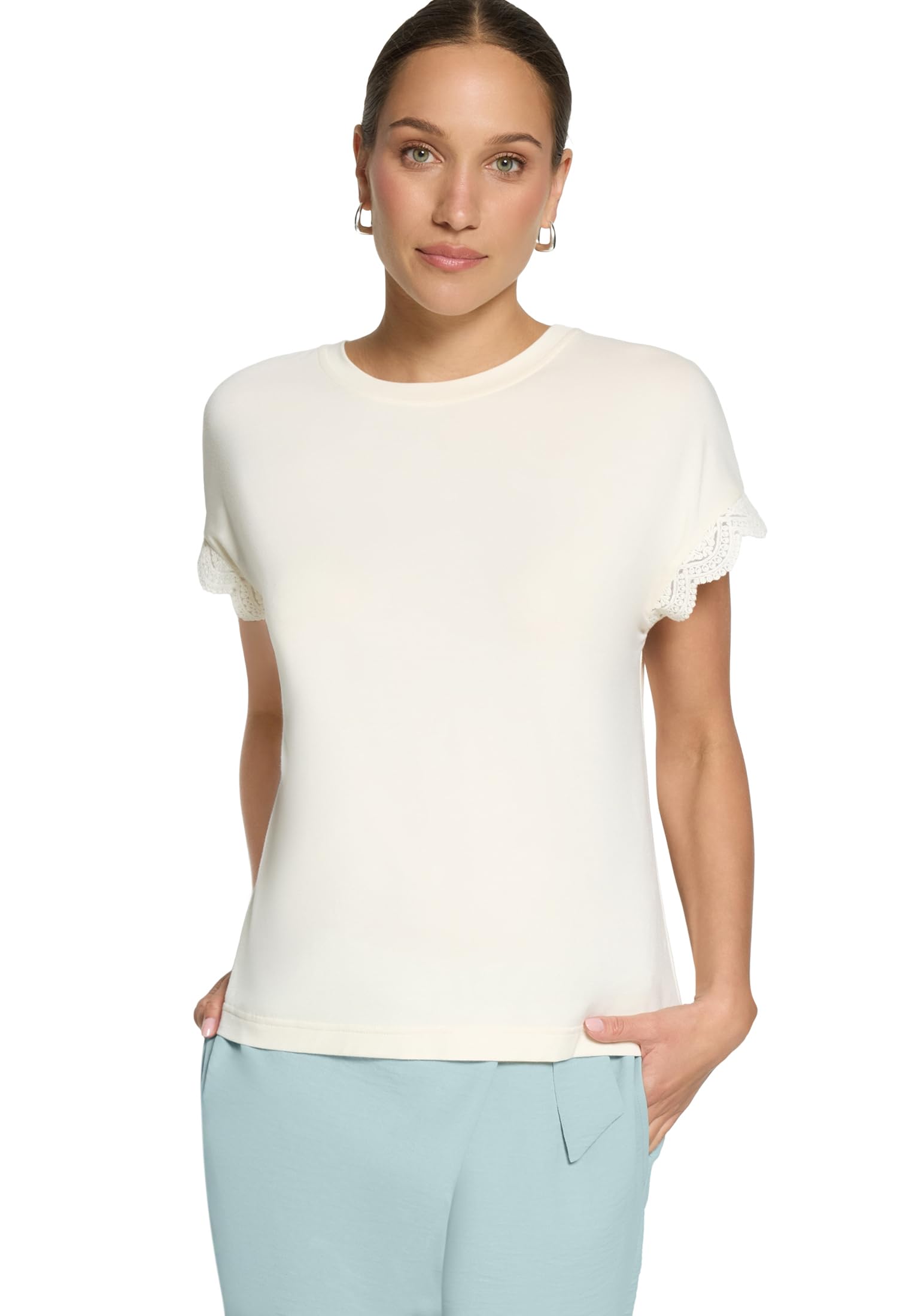 zero Shirt mit Spitze Gr. 38 Eggnog