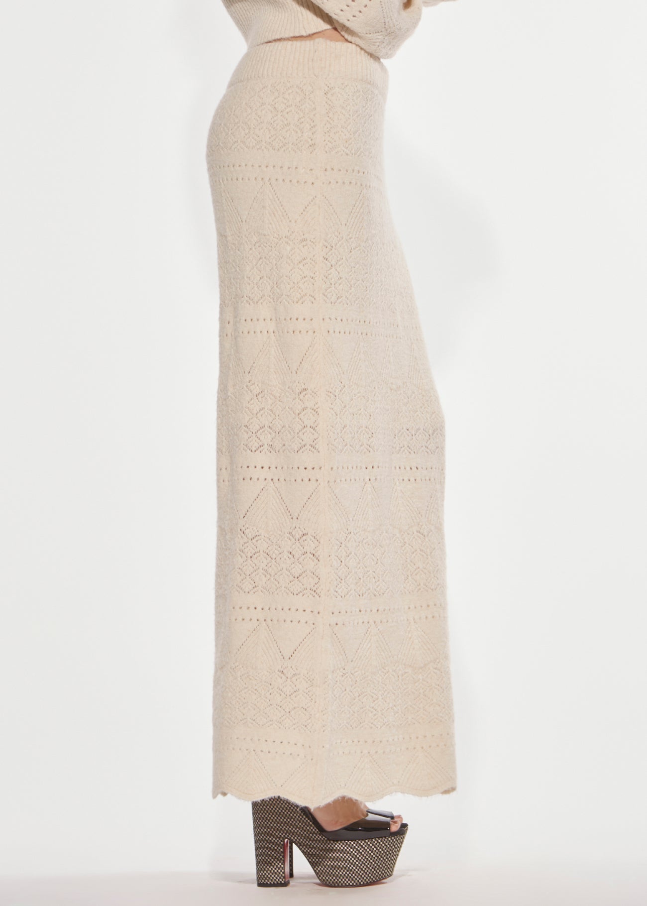 Denny Rose Lochstrick Rock lang angora gerade