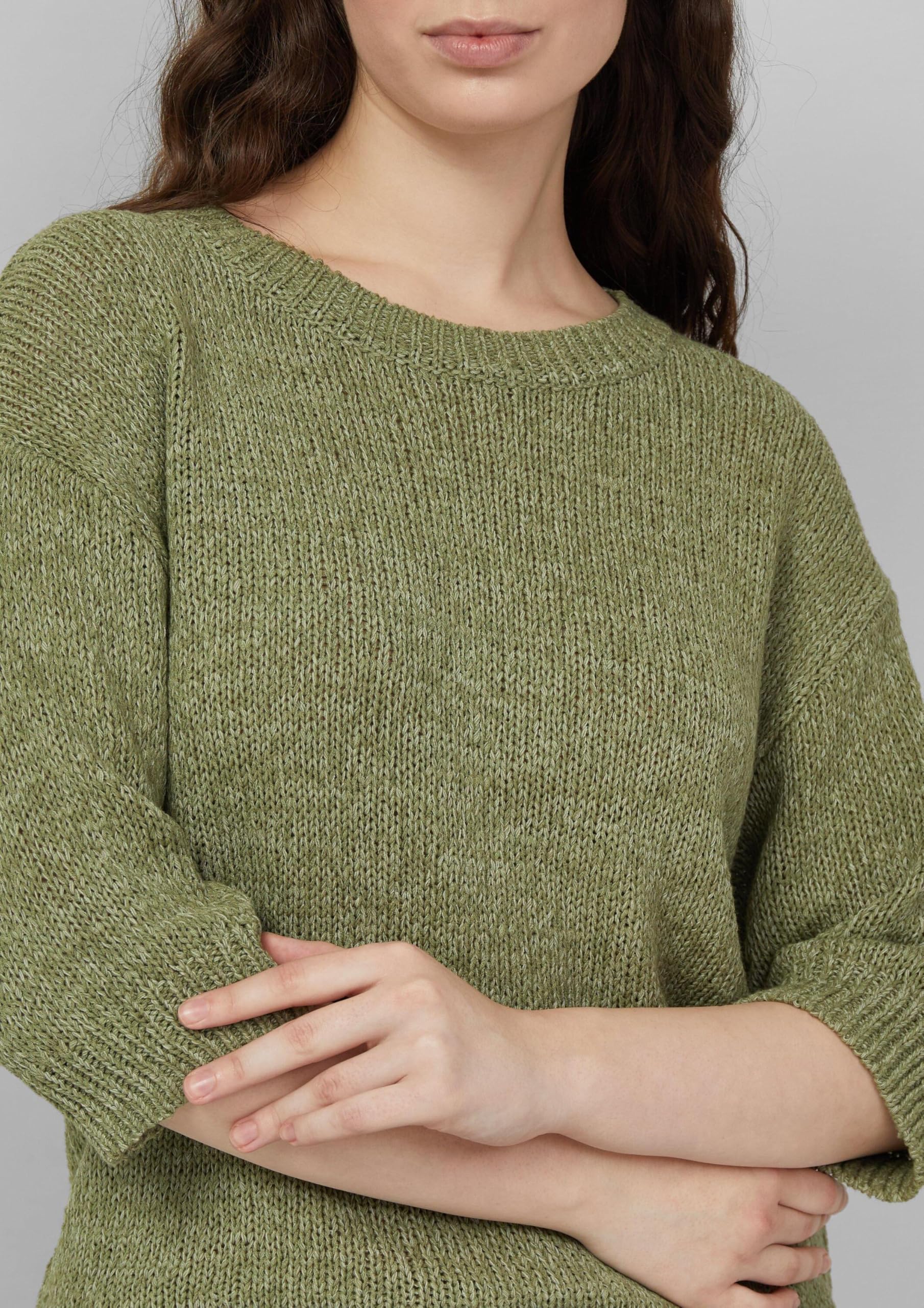 s.Oliver 2180028 Pullover Kurzarm Damen Oliv Baumwolle