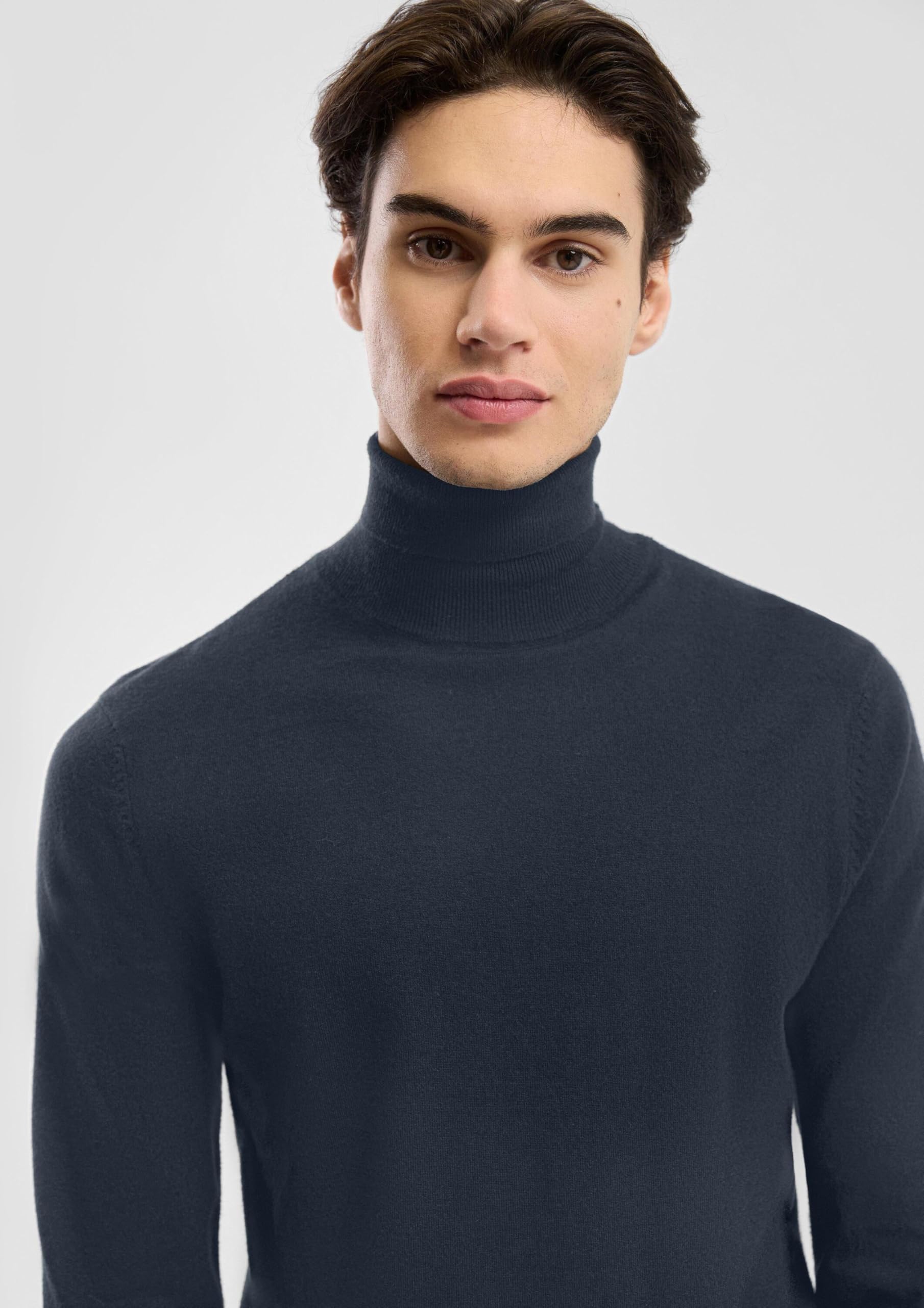 s.Oliver QS Rollkragenpullover L Strick tiefblau