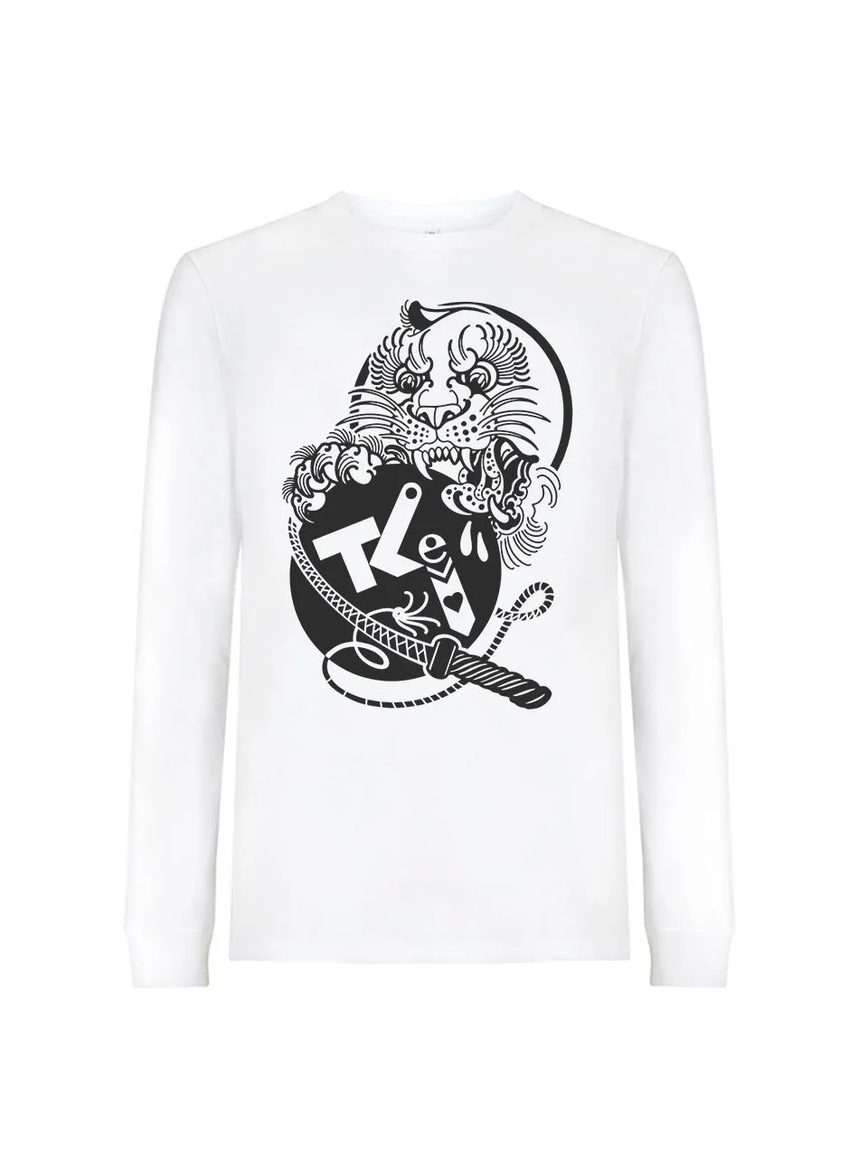 Julietta Weimer Tattoo Art Tiger Langarmshirt Weiß Bio