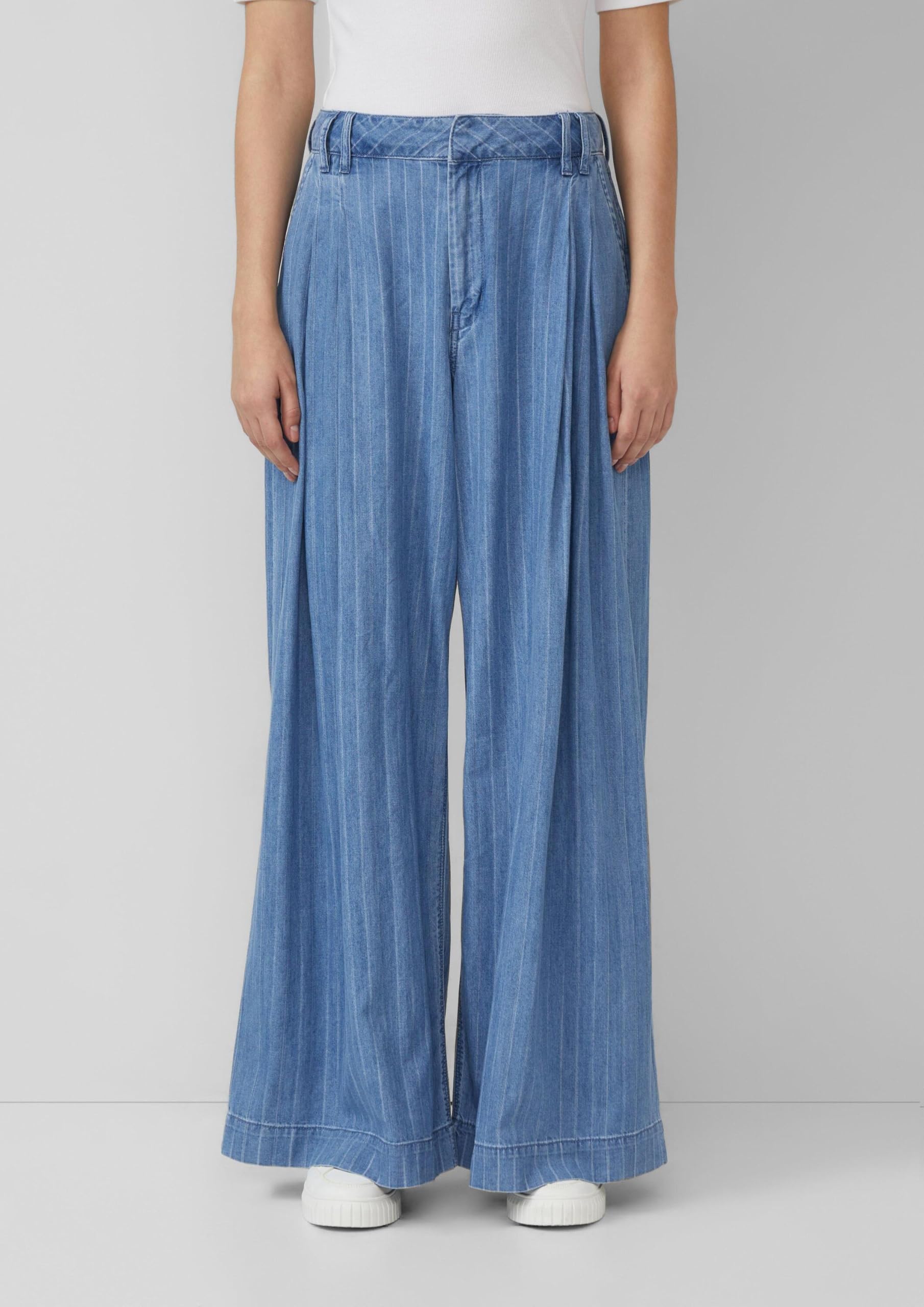 s.Oliver Nadelstreifen Jeans Extra Wide Leg Blau 44W/32L