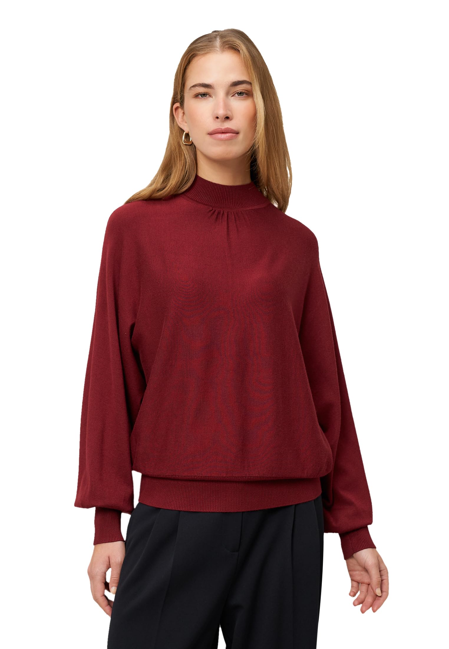 zero Feinstrickpullover Stehkragen Gr.40 Cabernet weich