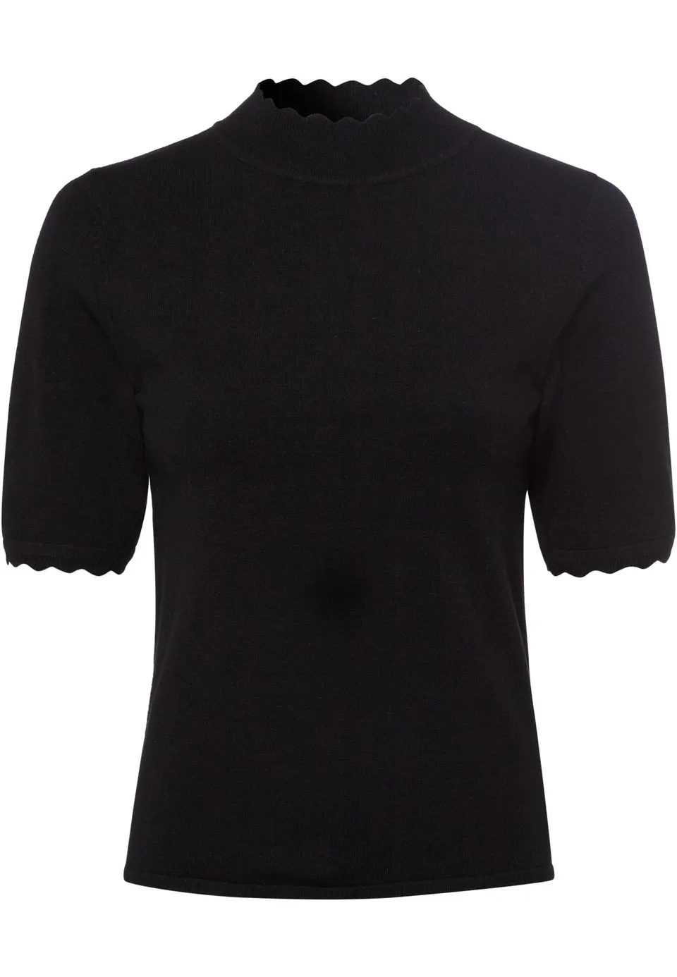 zero Strickpullover mit Wellenkante Pullover Black Beauty 34