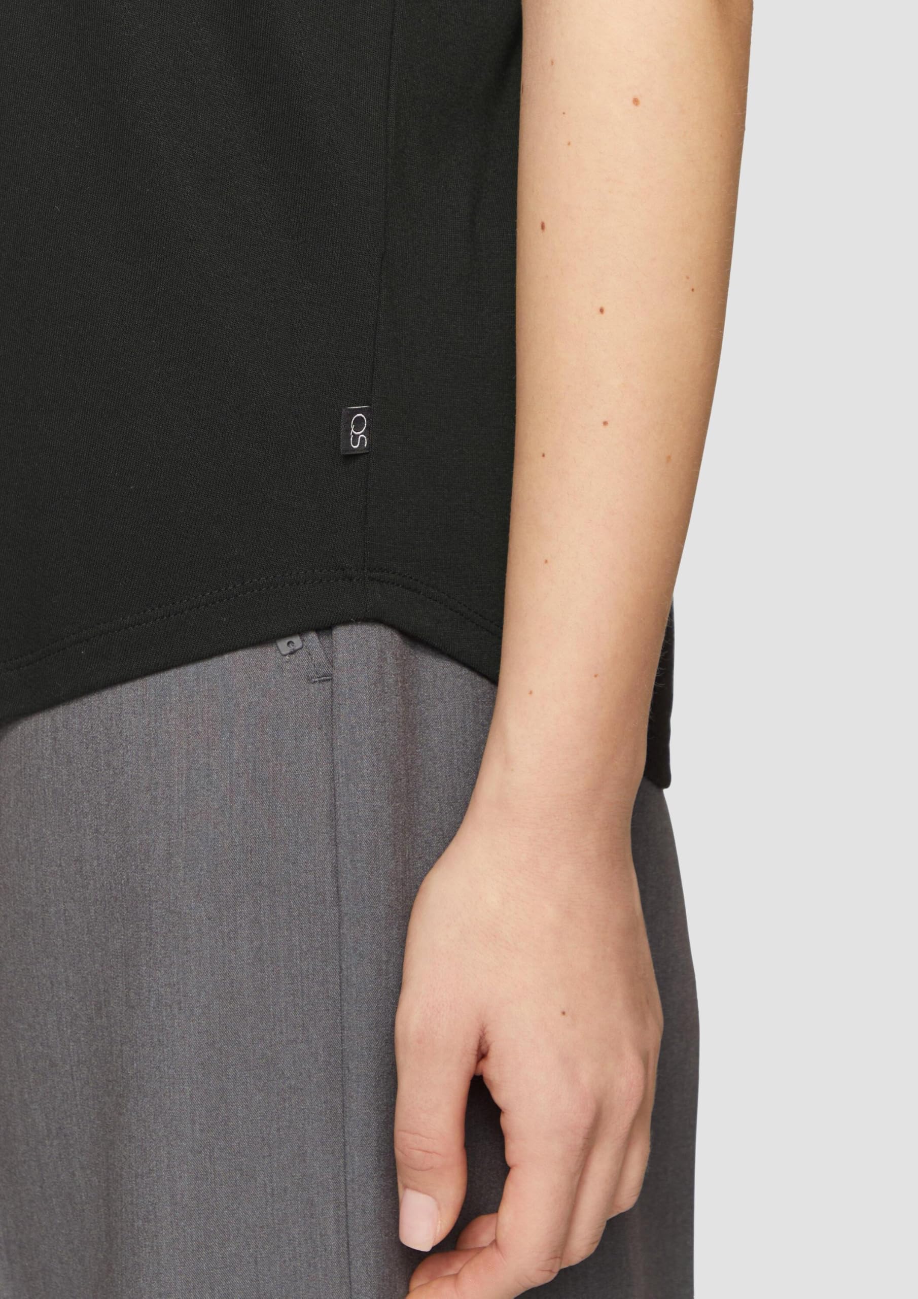 QS by s.Oliver lockeres T-Shirt Modalmix Damen leger